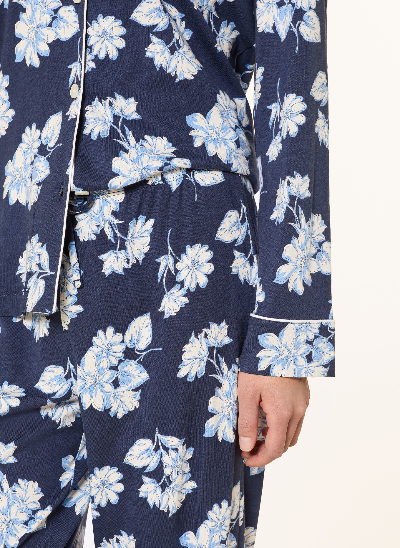 LAUREN RALPH LAUREN pyjama: BLEU FONCÉ / BLEU CLAIR / BLANC