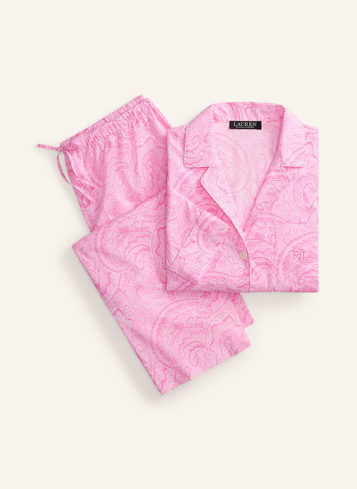 LAUREN RALPH LAUREN piżama: MOCNORÓŻOWY / RÓŻOWY / BIAŁY