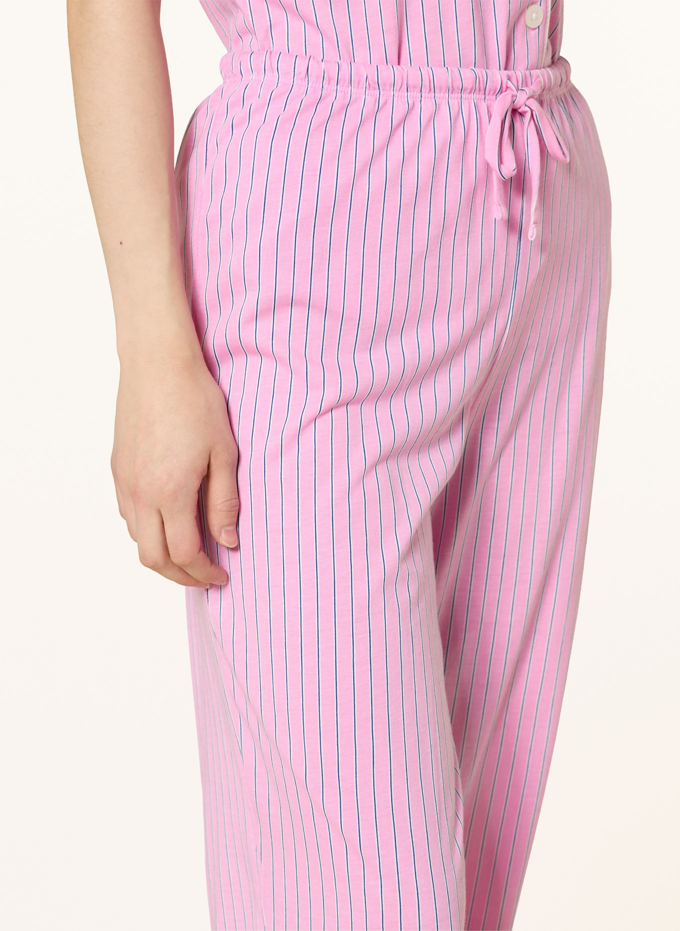 LAUREN RALPH LAUREN Schlafanzug: PINK / WEISS