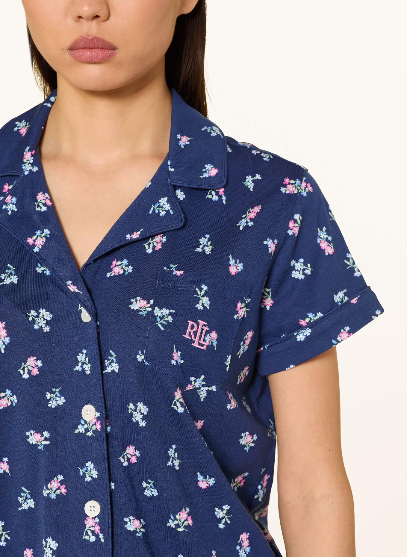 LAUREN RALPH LAUREN Pyjama shorty: BLEU / ROSE FUCHSIA / BLEU CLAIR