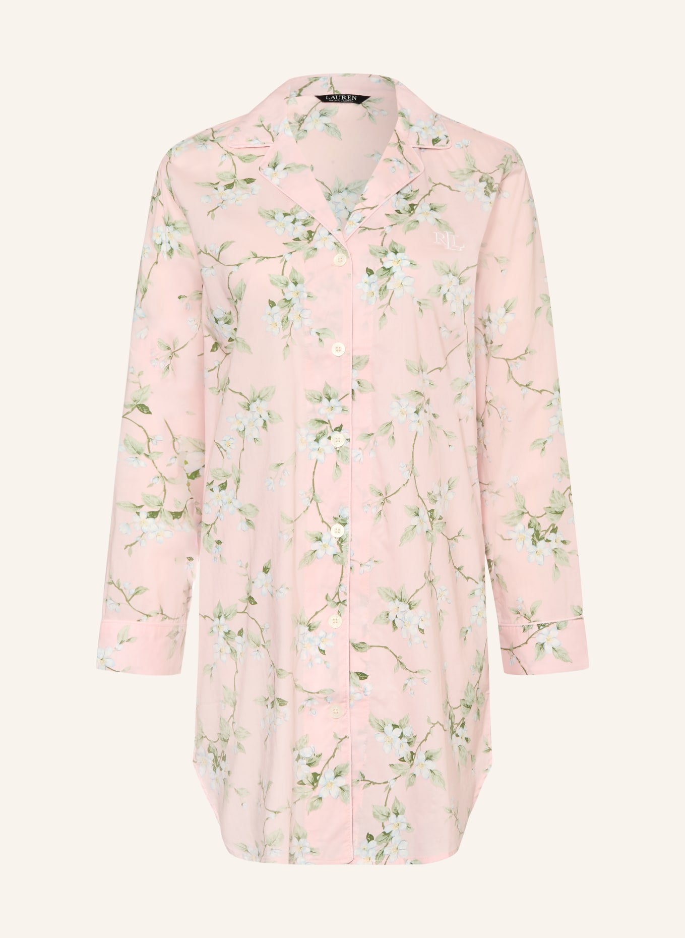 LAUREN RALPH LAUREN noční košile: SVĚTLE RŮŽOVÁ / SVĚTLE ZELENÁ / BÍLÁ