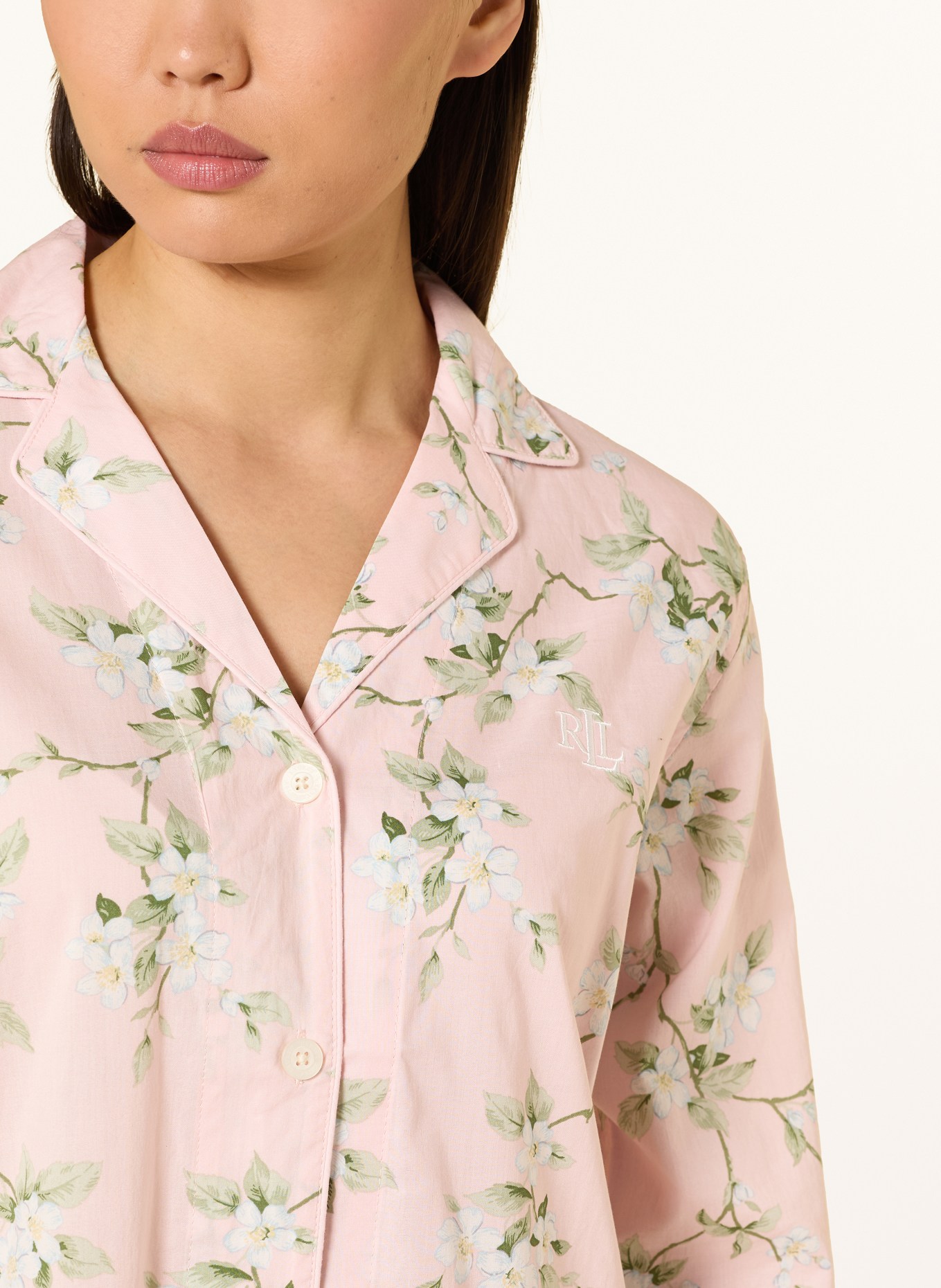 LAUREN RALPH LAUREN noční košile: SVĚTLE RŮŽOVÁ / SVĚTLE ZELENÁ / BÍLÁ