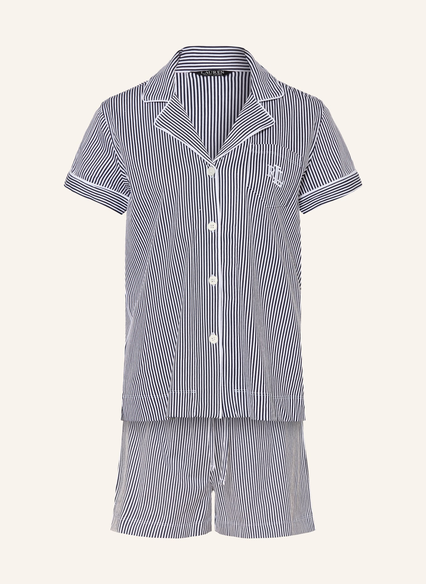 LAUREN RALPH LAUREN Pyjama shorty: BLEU FONCÉ / BLANC