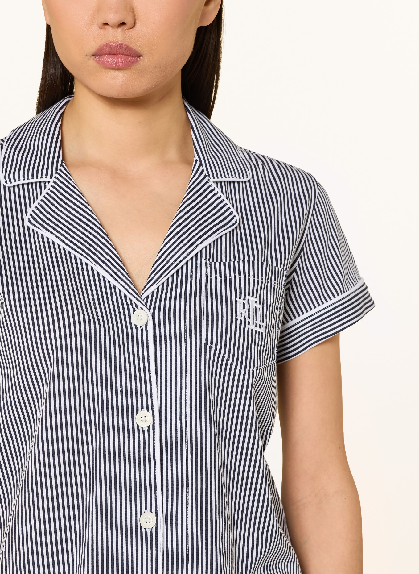 LAUREN RALPH LAUREN Pyjama shorty: BLEU FONCÉ / BLANC