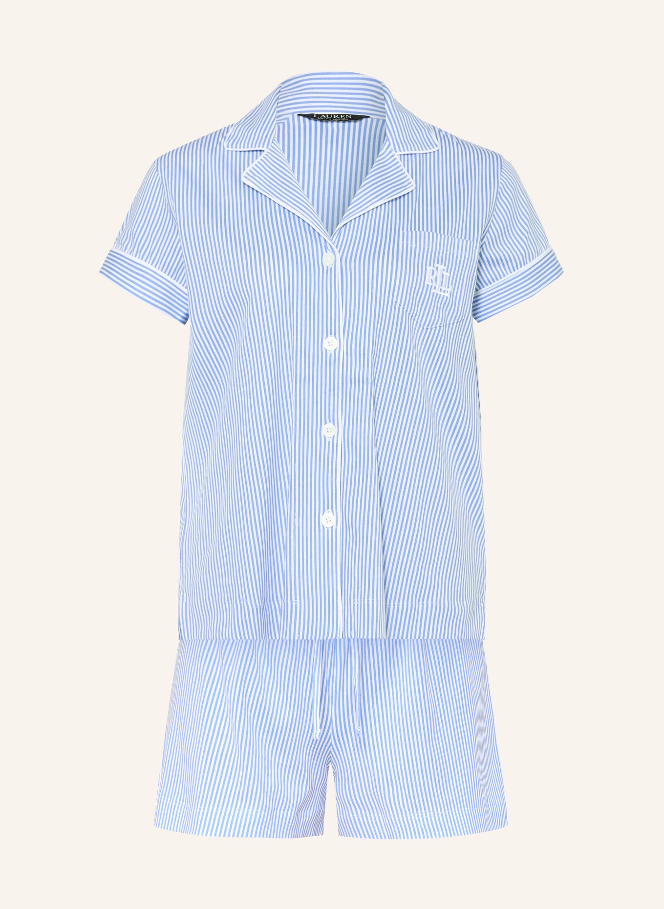 LAUREN RALPH LAUREN Pyjama shorty: BLEU CLAIR / BLANC