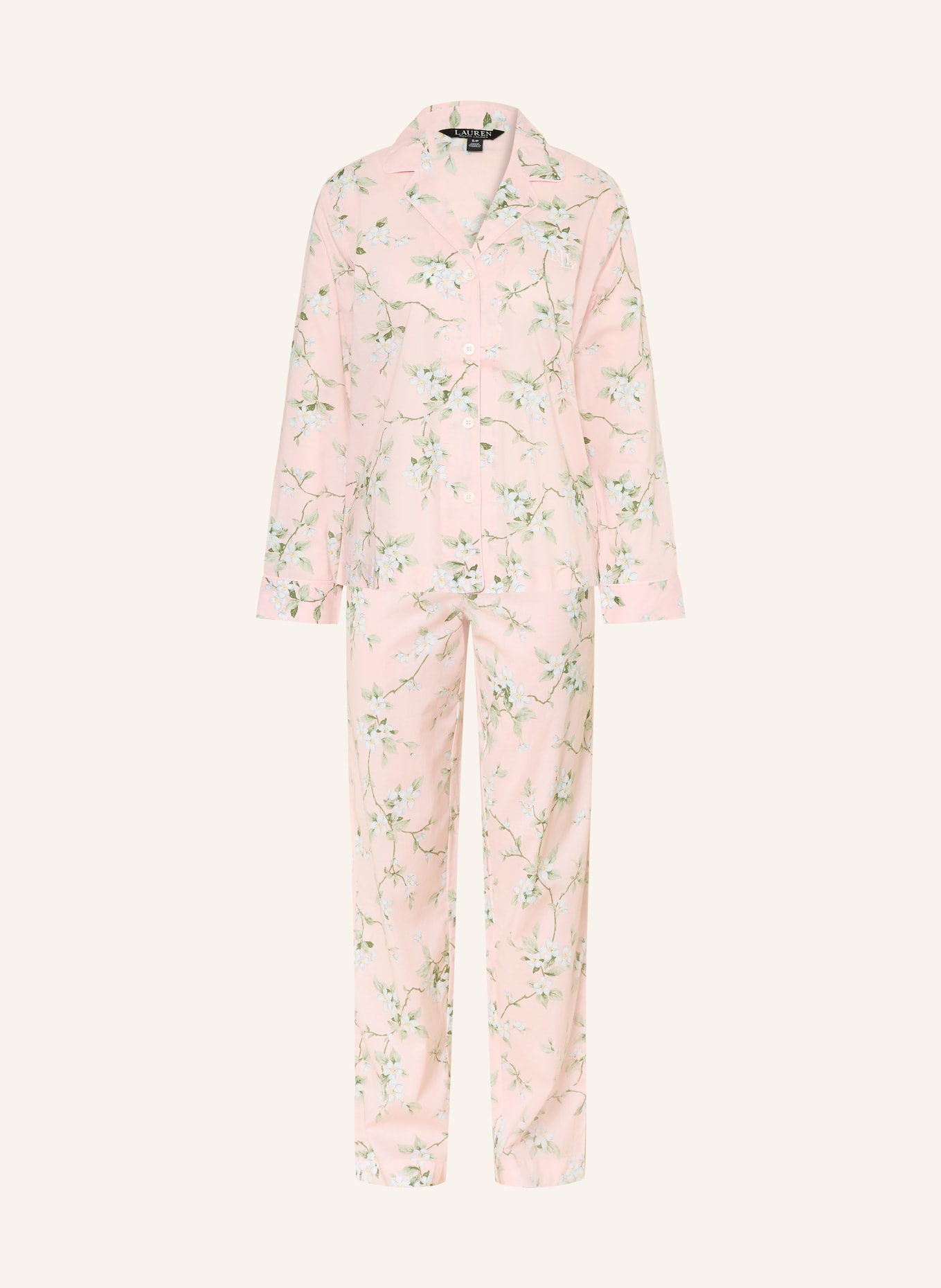 LAUREN RALPH LAUREN Schlafanzug: HELLROSA / HELLGRÜN / HELLBLAU