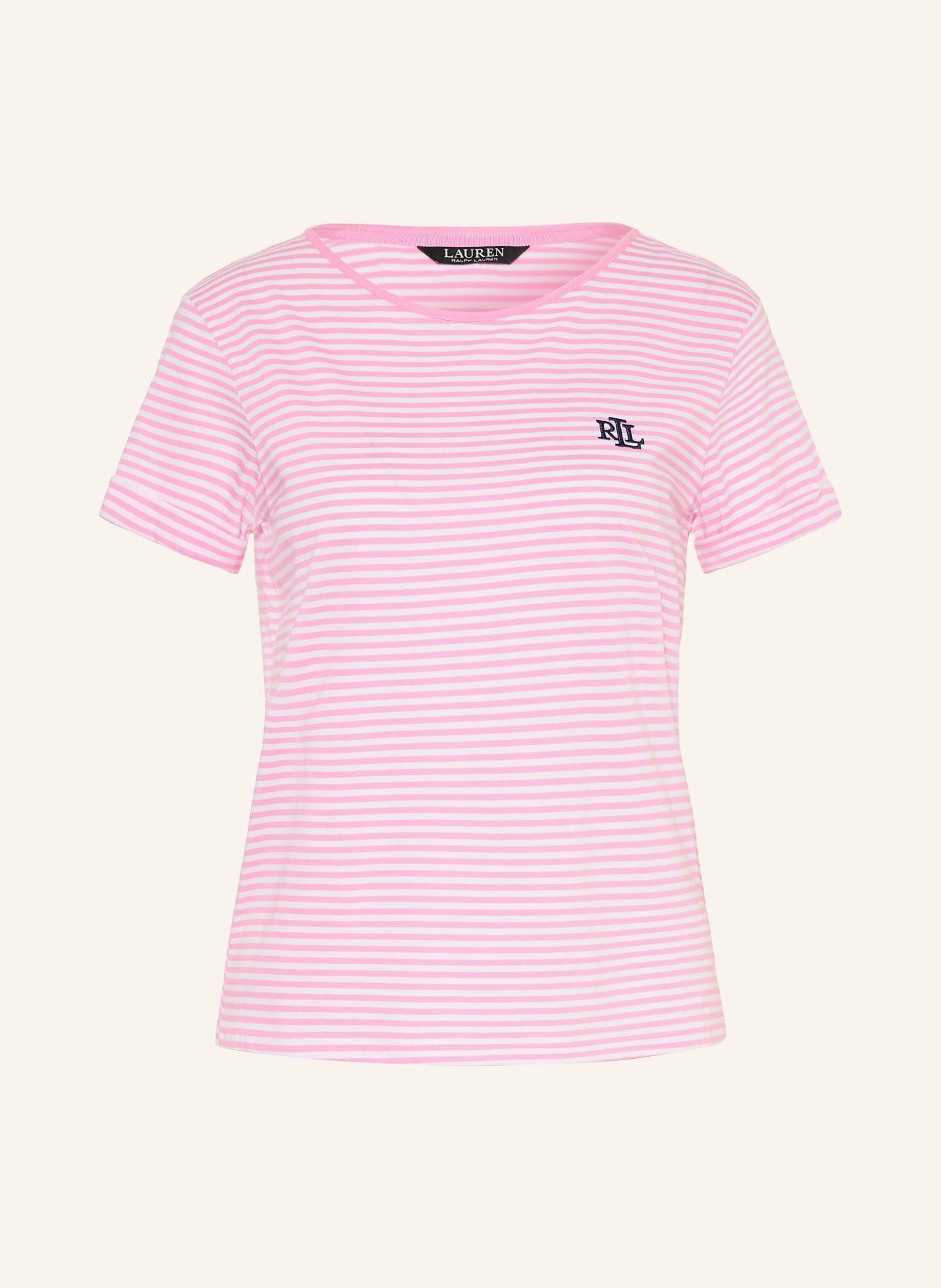 LAUREN RALPH LAUREN Krátké pyžamo: RŮŽOVÁ / BÍLÁ