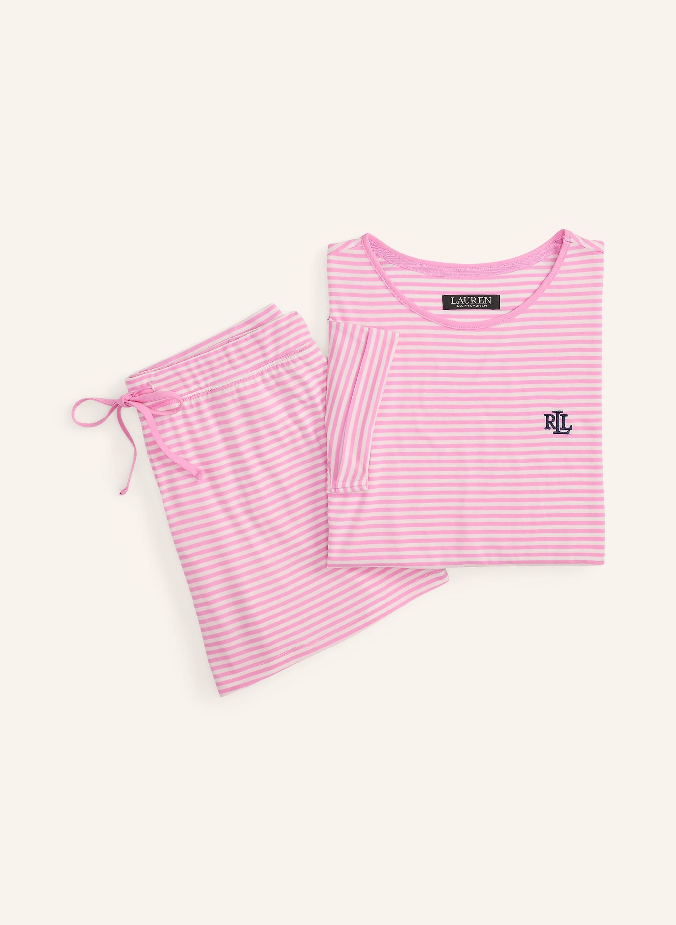 LAUREN RALPH LAUREN Shorty-pyjama: ROZE / WIT