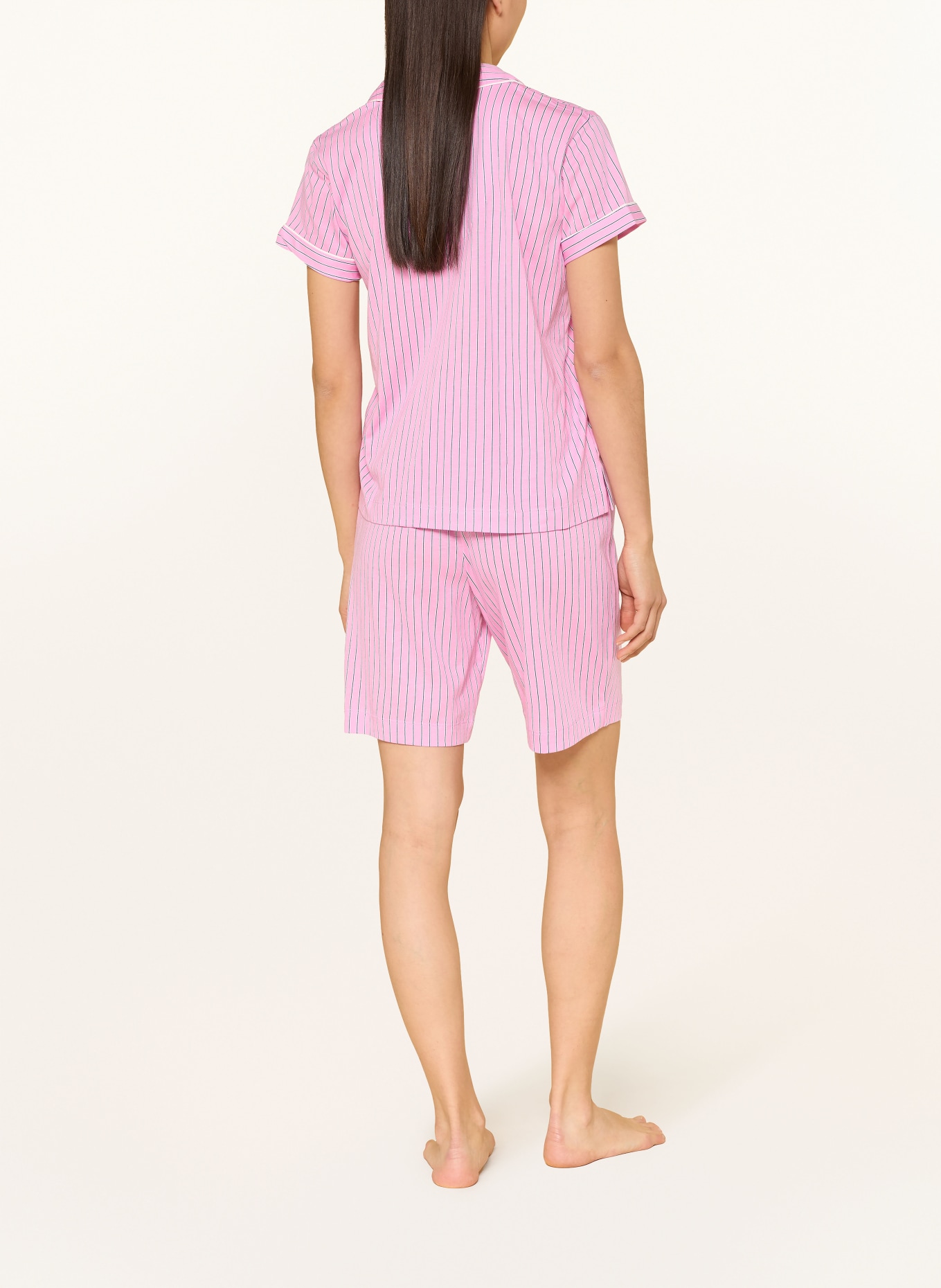 LAUREN RALPH LAUREN Shorty-pyjama: ROZE / DONKERBLAUW / WIT