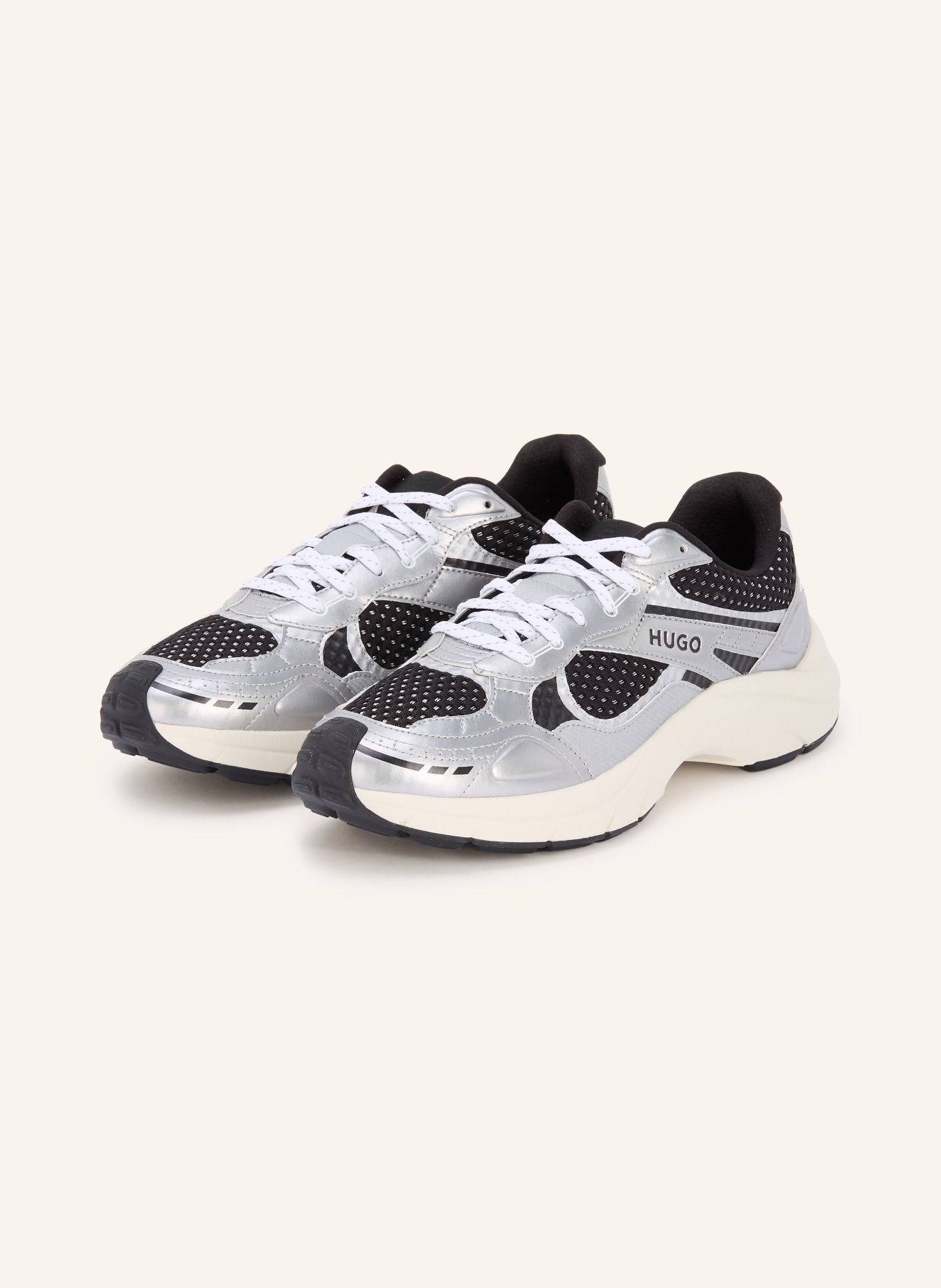 HUGO Sneaker GO2_MTPU: SILVER / BLACK