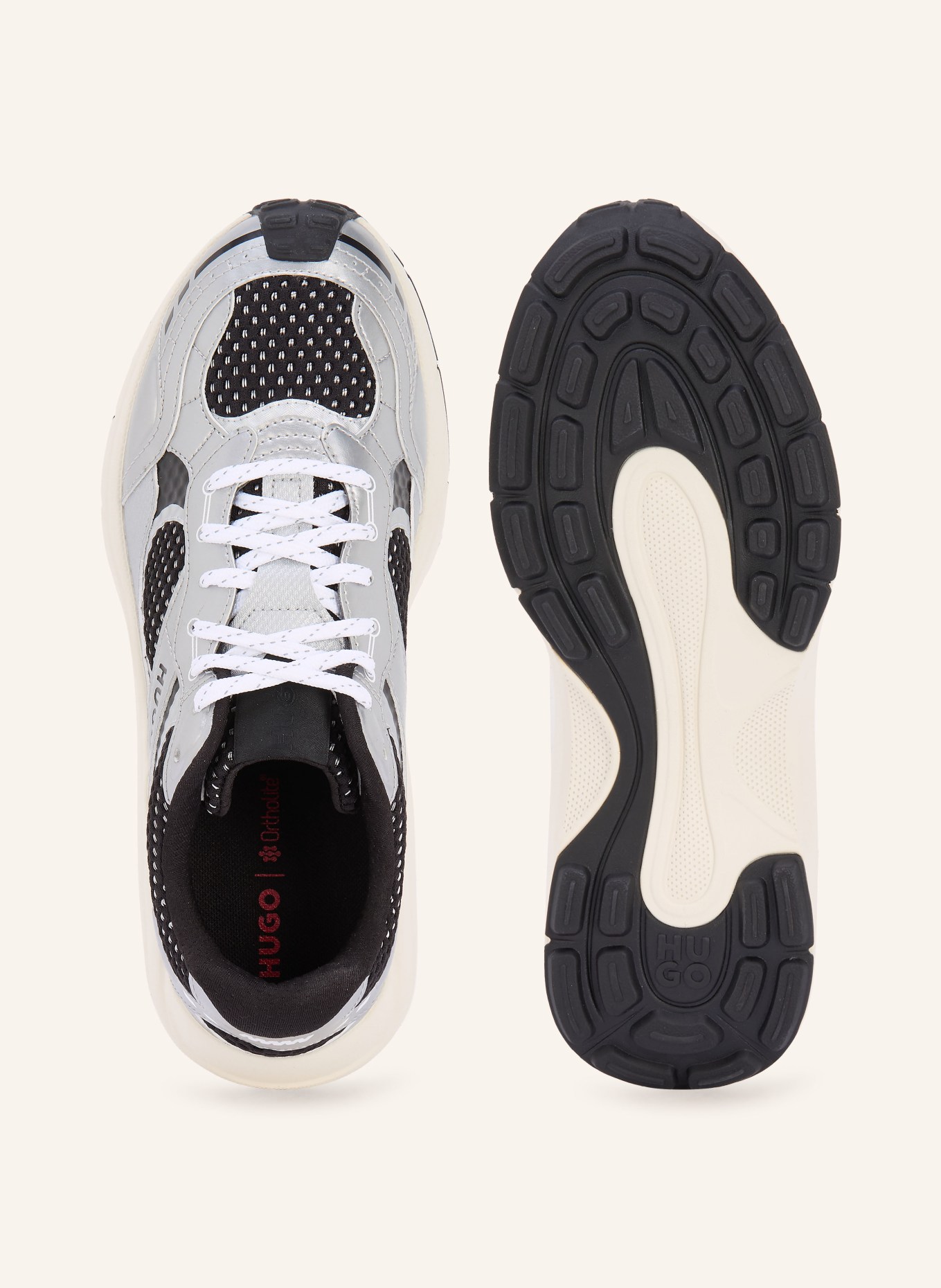 HUGO Sneaker GO2_MTPU: SILVER / BLACK