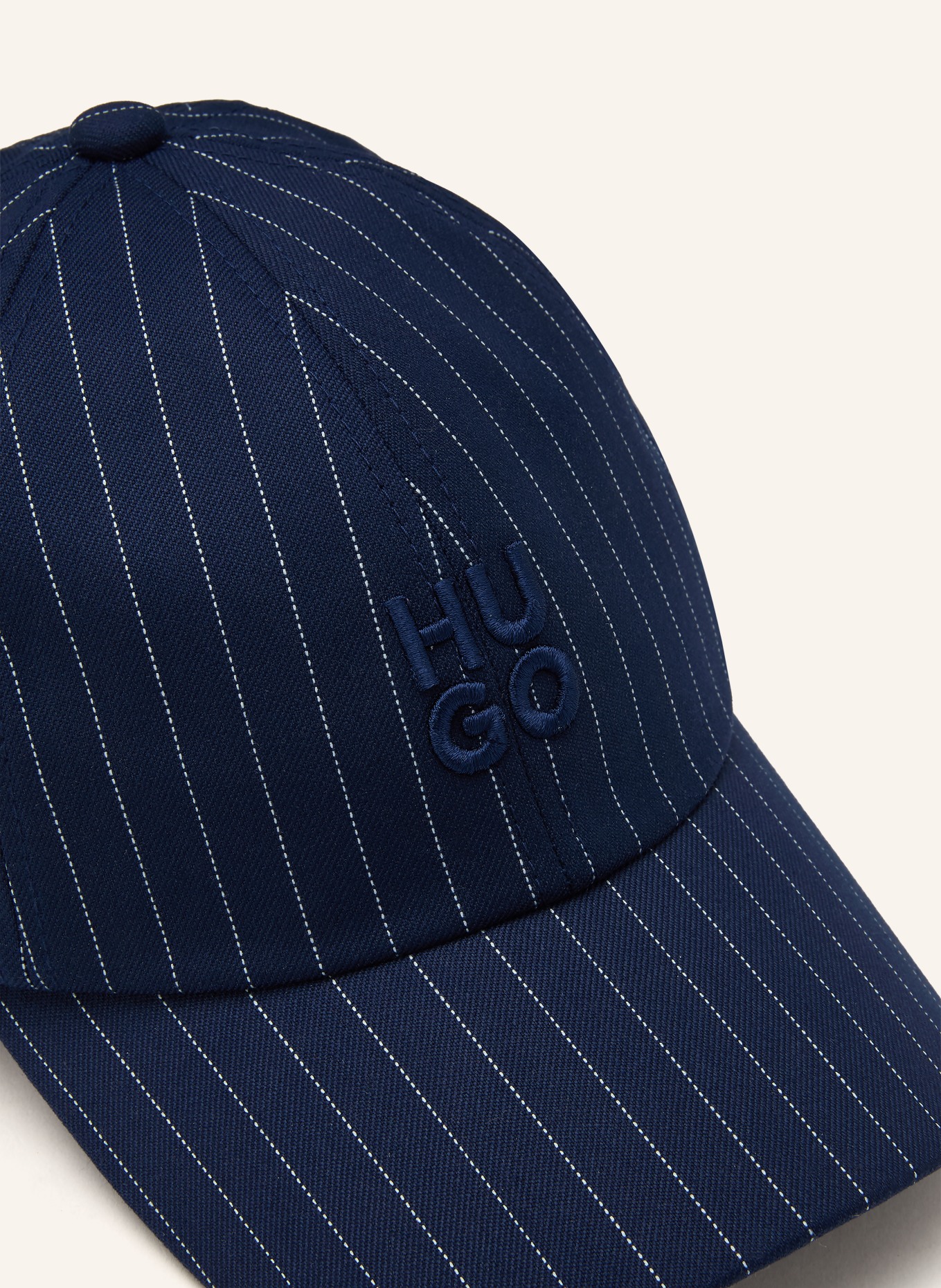 HUGO Czapka ALLY-PIN: GRANATOWY / BIAŁY