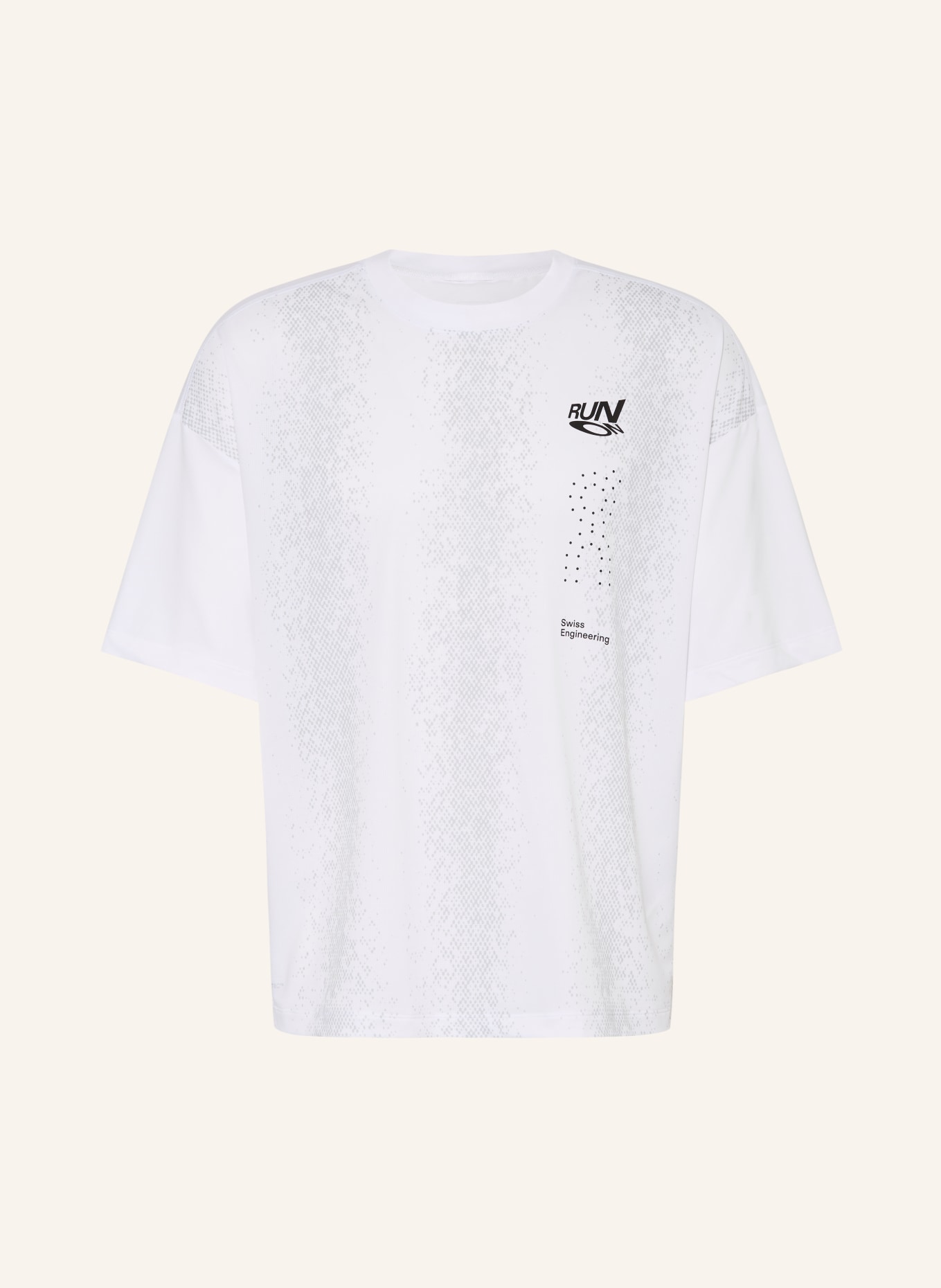 On Hardloopshirt PERFORMANCE VOLT-T: WIT / LICHTGRIJS