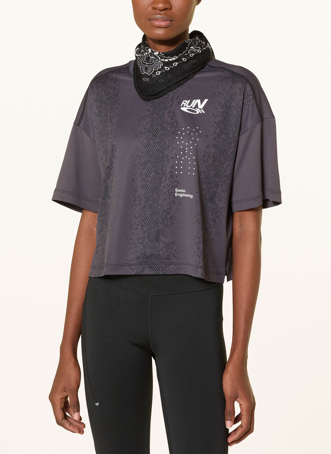 On Hardloopshirt PERFORMANCE VOLT-T: DONKERPAARS