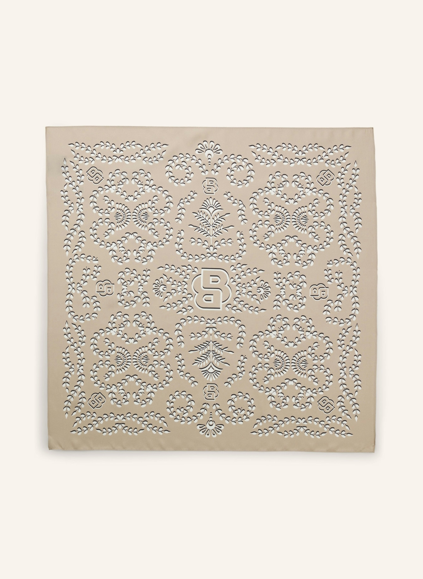 BOSS Silk scarf VINCENCY: TAUPE / WHITE