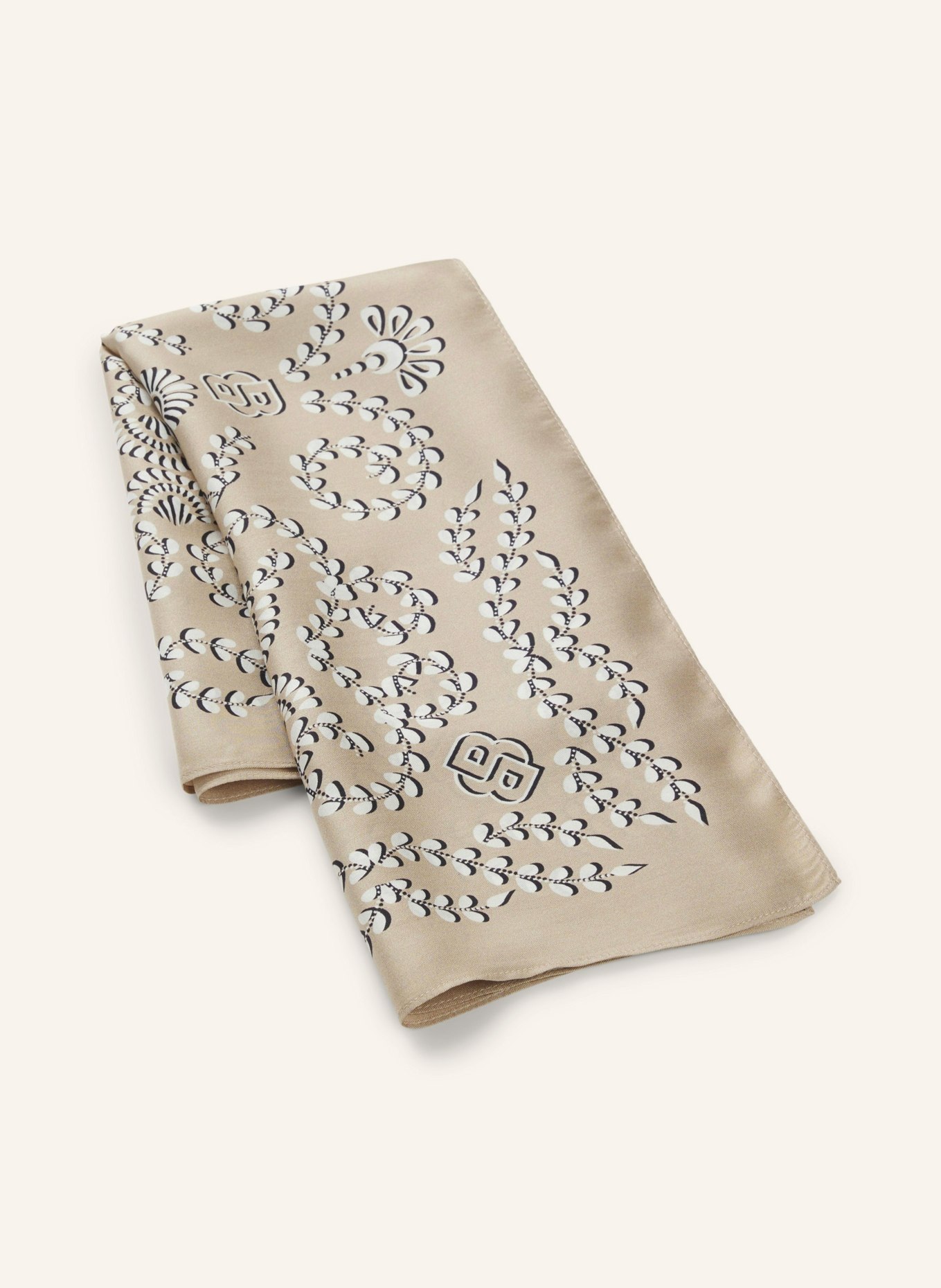BOSS Silk scarf VINCENCY: TAUPE / WHITE