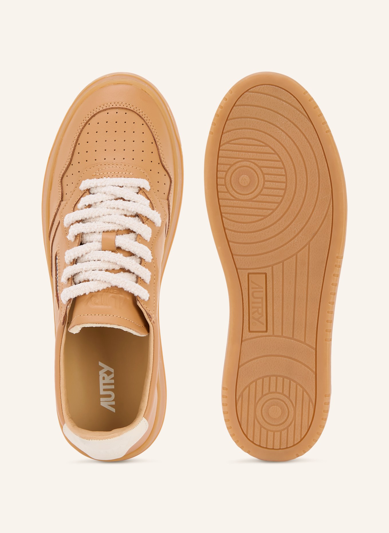 AUTRY Sneaker MEDALIST LOW: COGNAC / ECRU