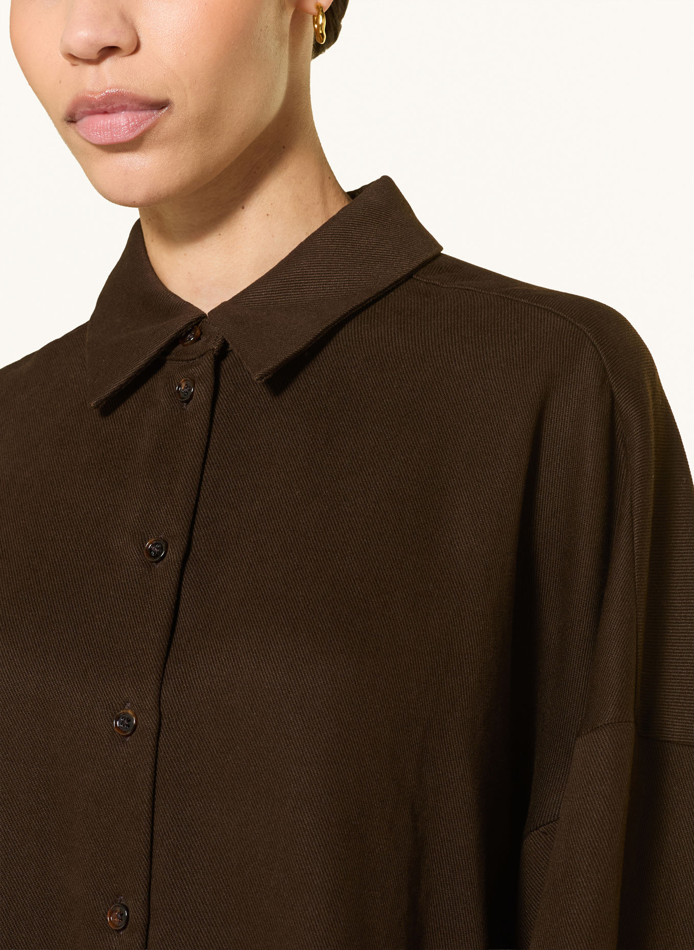 DRYKORN Overhemdblouse OSHIA: MARRON FONCÉ