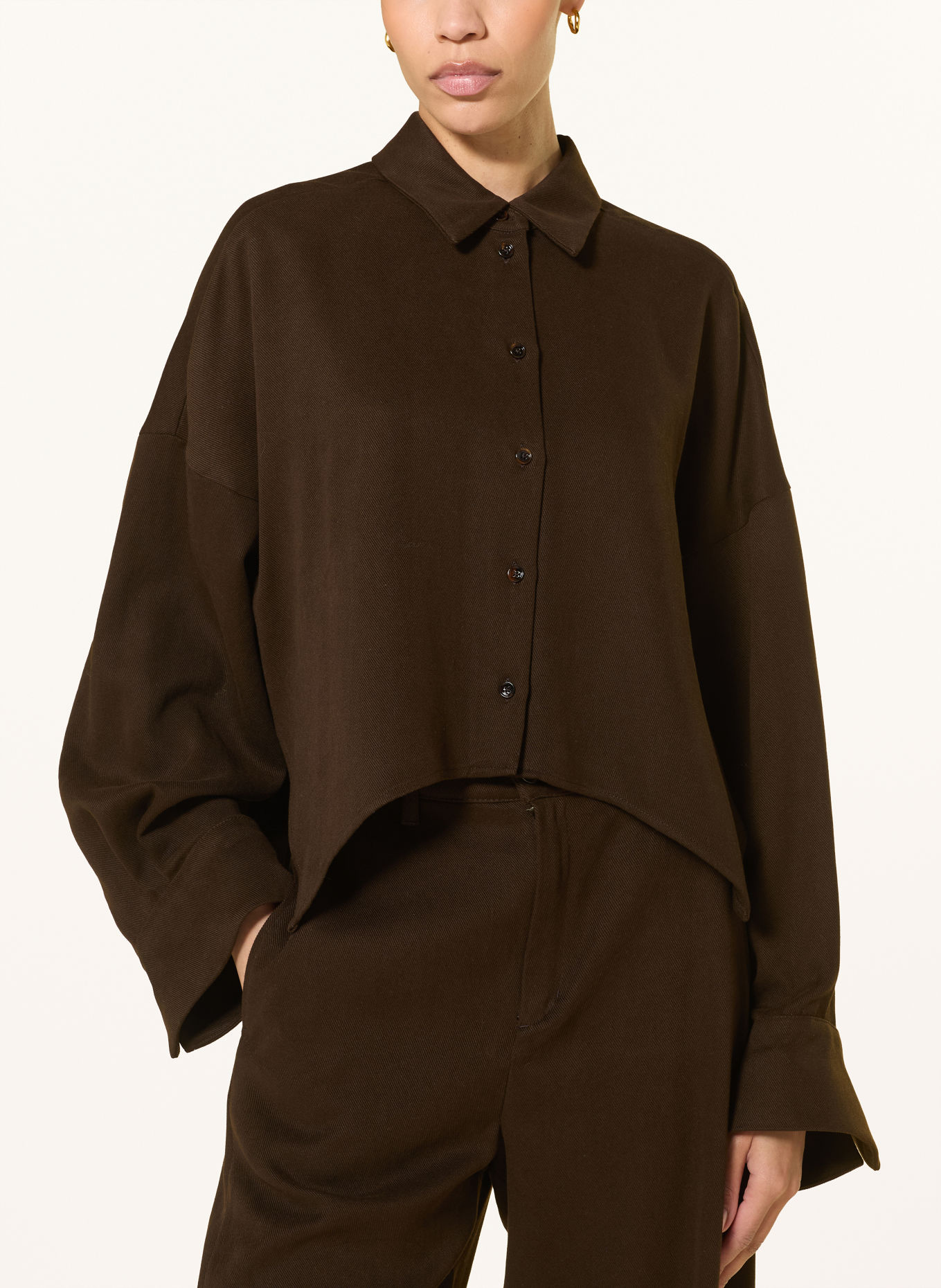 DRYKORN Overhemdblouse OSHIA: MARRON FONCÉ