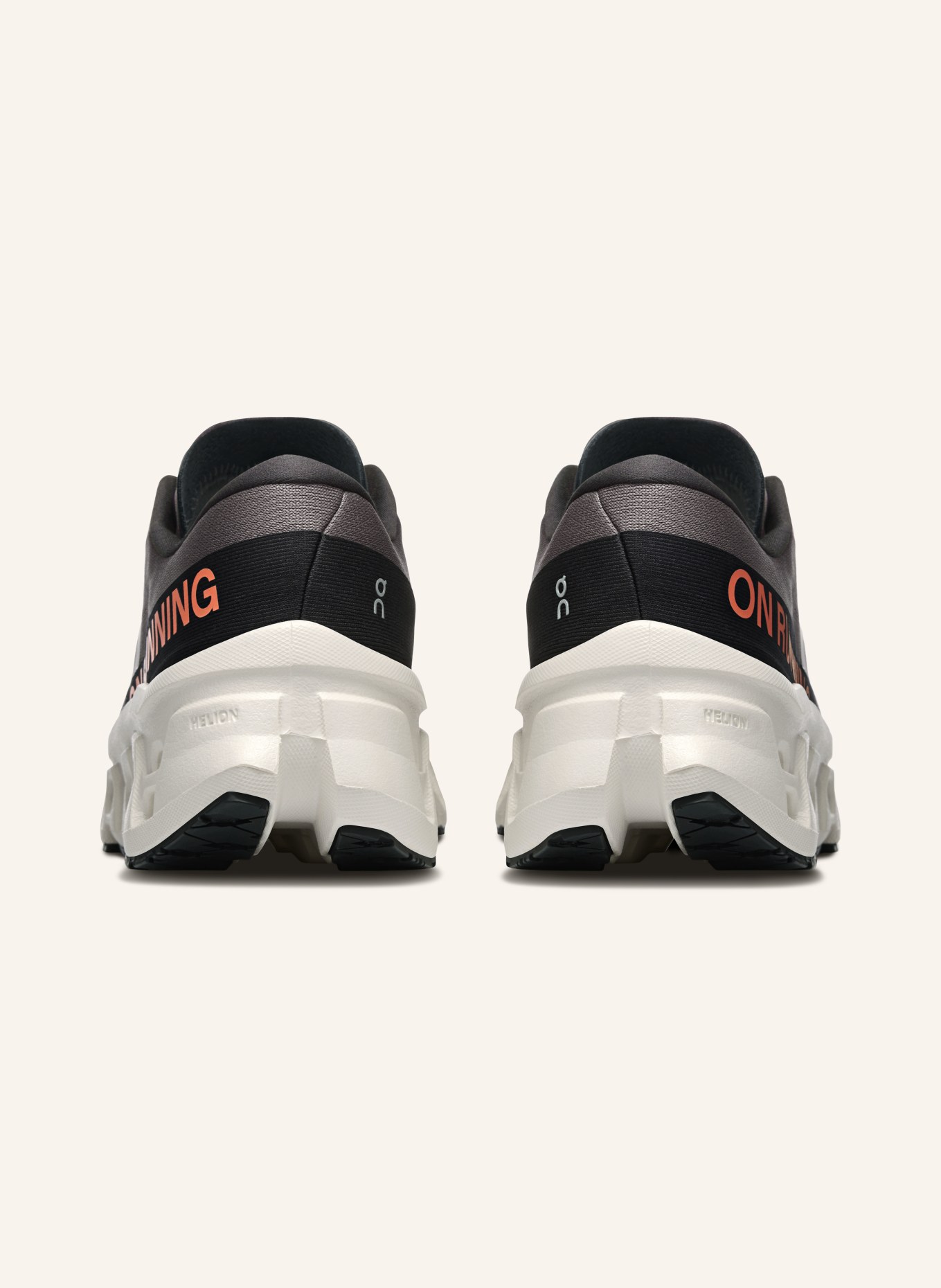 On Laufschuhe CLOUDMONSTER 3: DUNKELGRAU / ORANGE / SCHWARZ