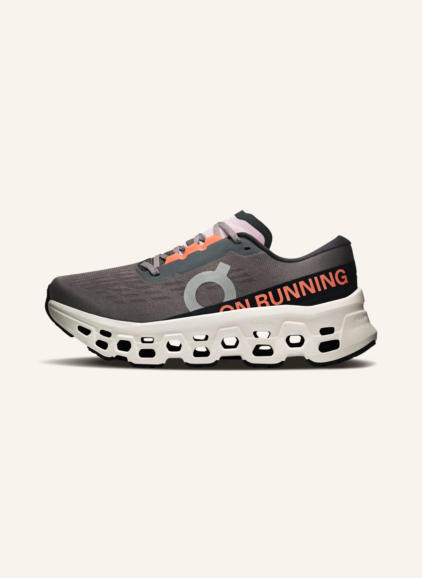 On Laufschuhe CLOUDMONSTER 3: DUNKELGRAU / ORANGE / SCHWARZ