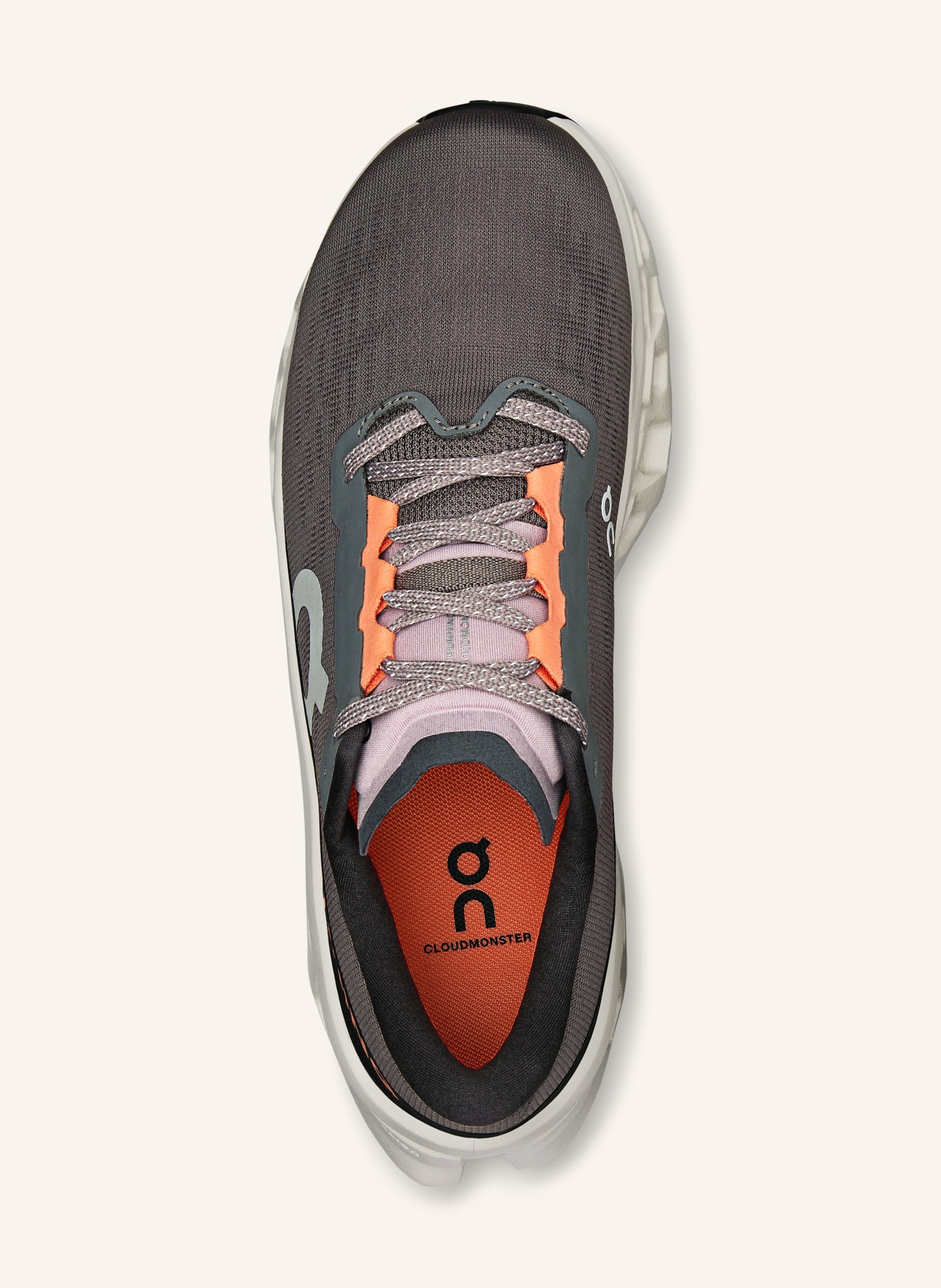 On Laufschuhe CLOUDMONSTER 3: DUNKELGRAU / ORANGE / SCHWARZ