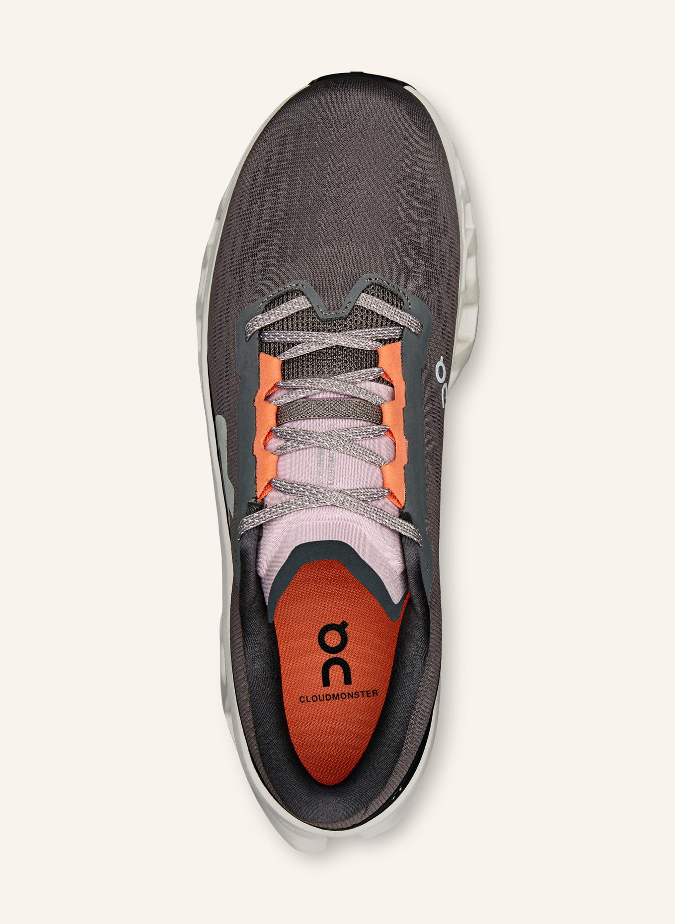 On Hardloopschoenen CLOUDMONSTER 3: DONKERGRIJS / ORANJE / ZWART