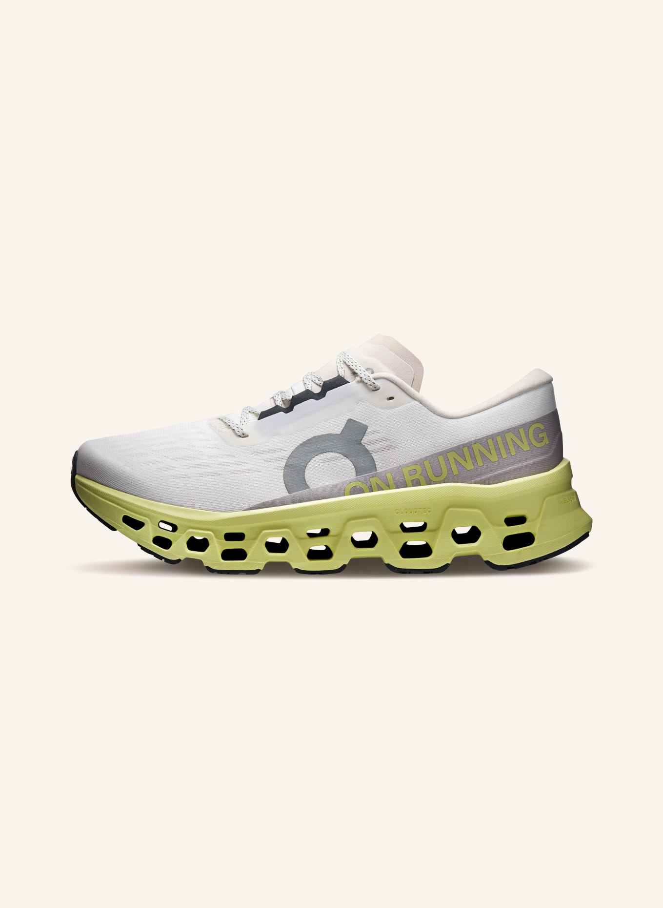 On Laufschuhe CLOUDMONSTER 3: HELLGRAU / BEIGE / GELB