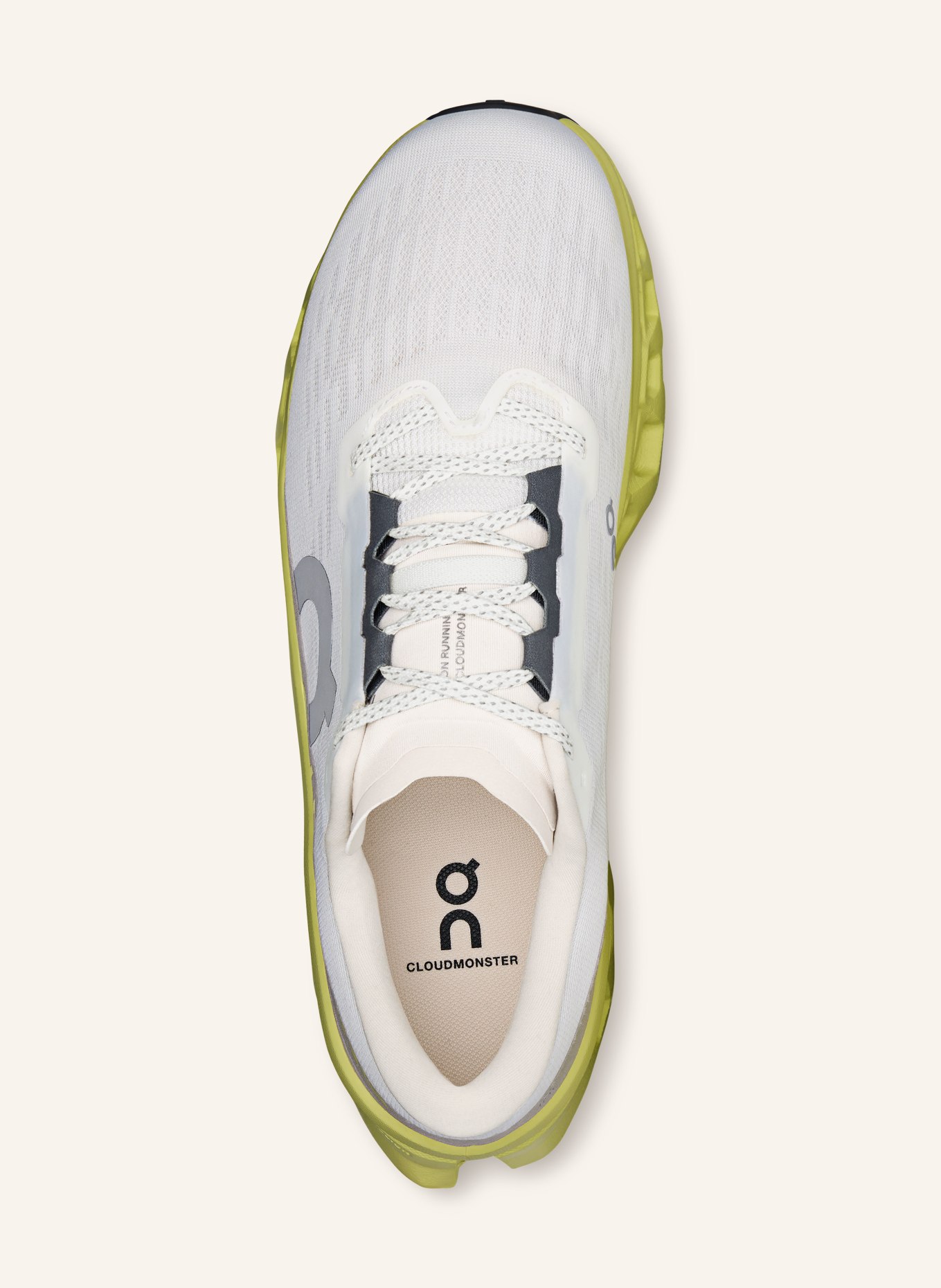 On Laufschuhe CLOUDMONSTER 3: HELLGRAU / BEIGE / GELB