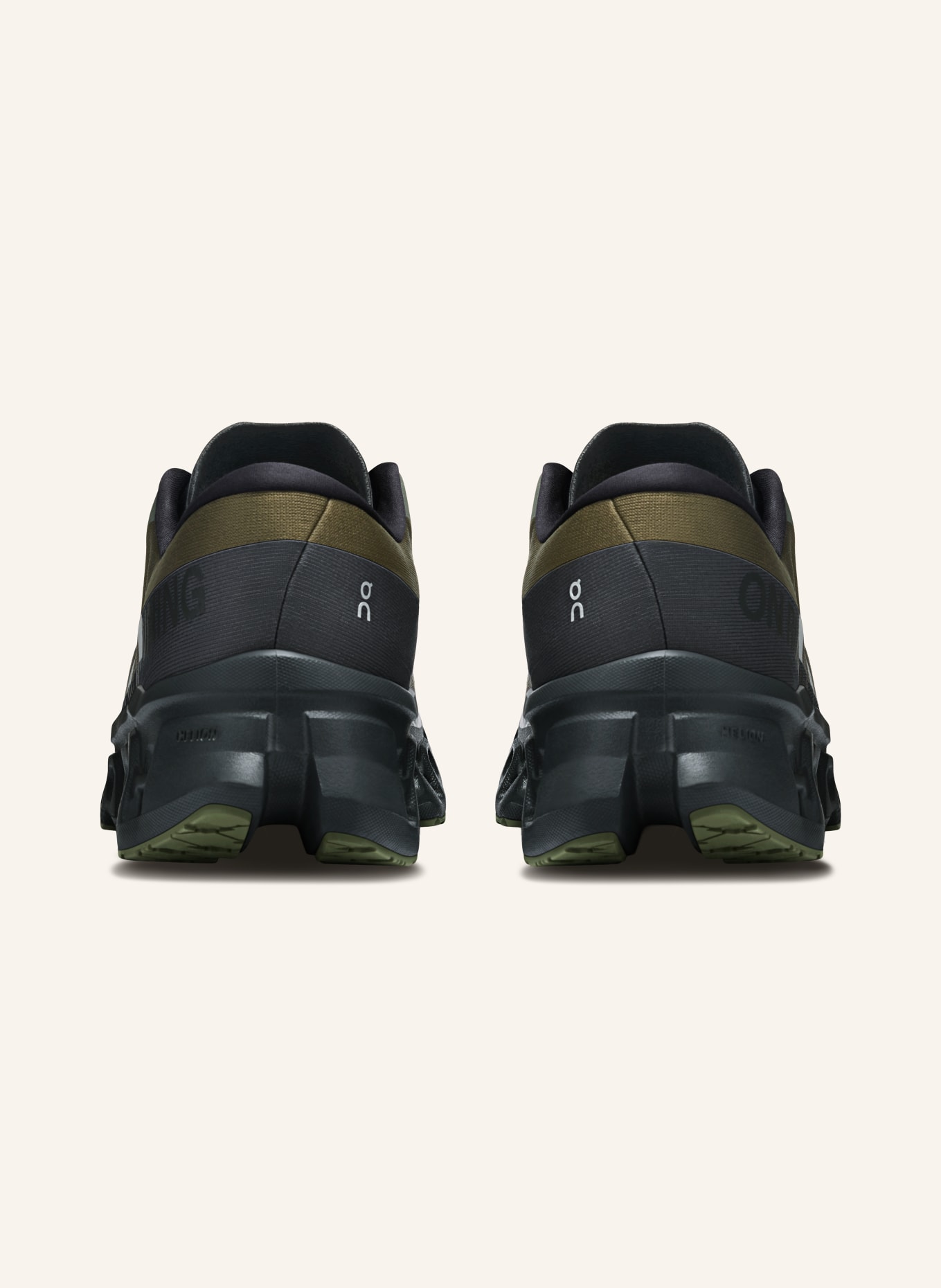 On Hardloopschoenen CLOUDMONSTER 3: OLIJF / DONKERGRIJS / LICHTGEEL