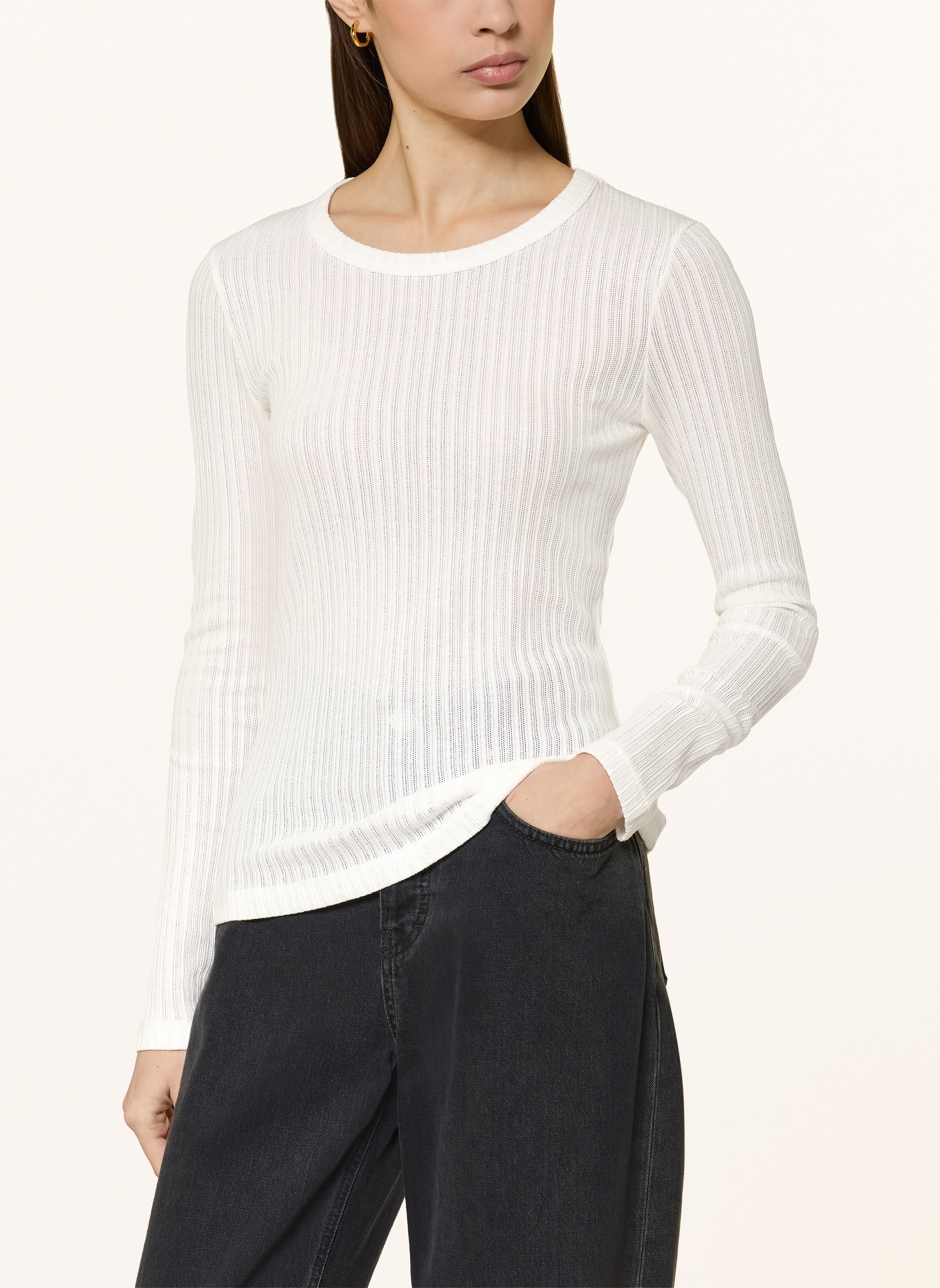 CLOSED T-shirt met lange mouwen: WIT