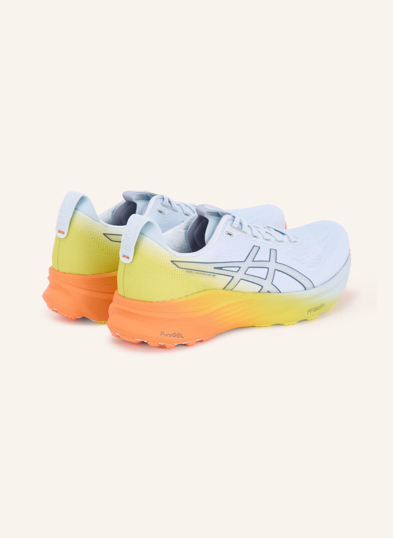 ASICS Laufschuhe GEL-KAYANO 32: HELLBLAU / ORANGE / GELB