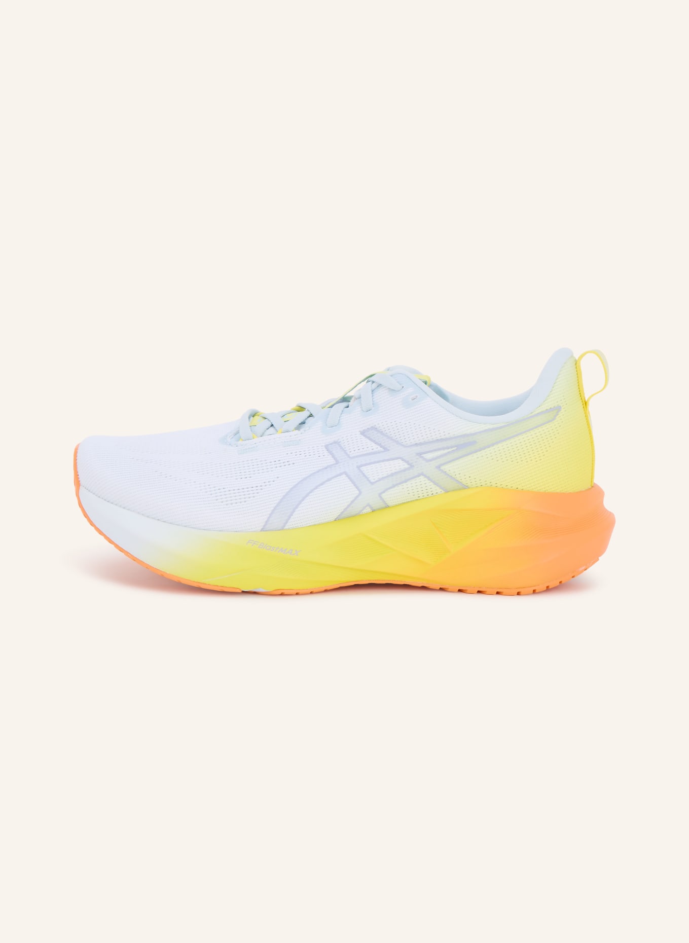 ASICS Laufschuhe NOVABLAST 5: BLAUGRAU / ORANGE / DUNKELGELB