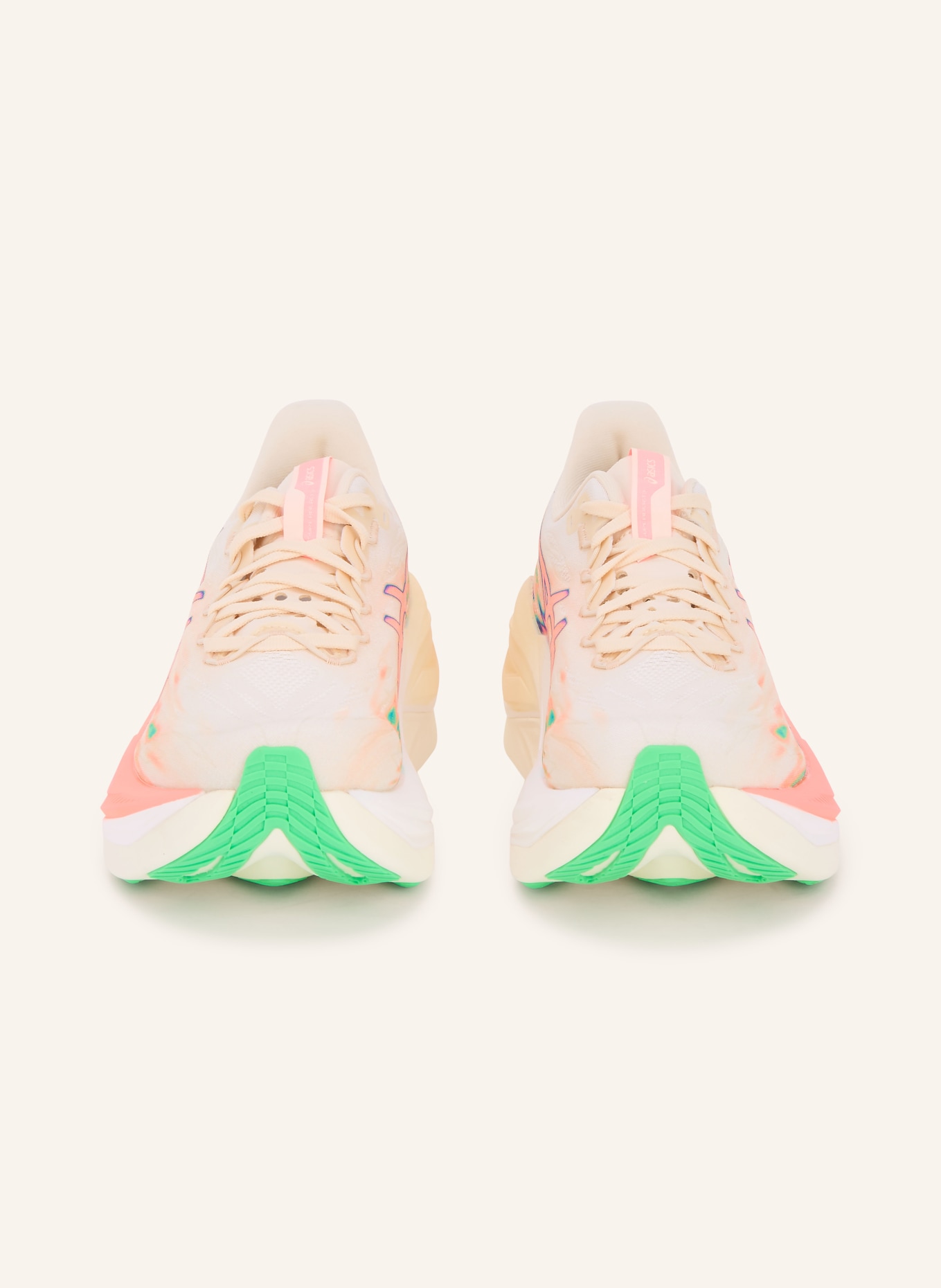 ASICS SUPERBLAST 3 running shoes: ECRU / LIGHT ORANGE / BLUE