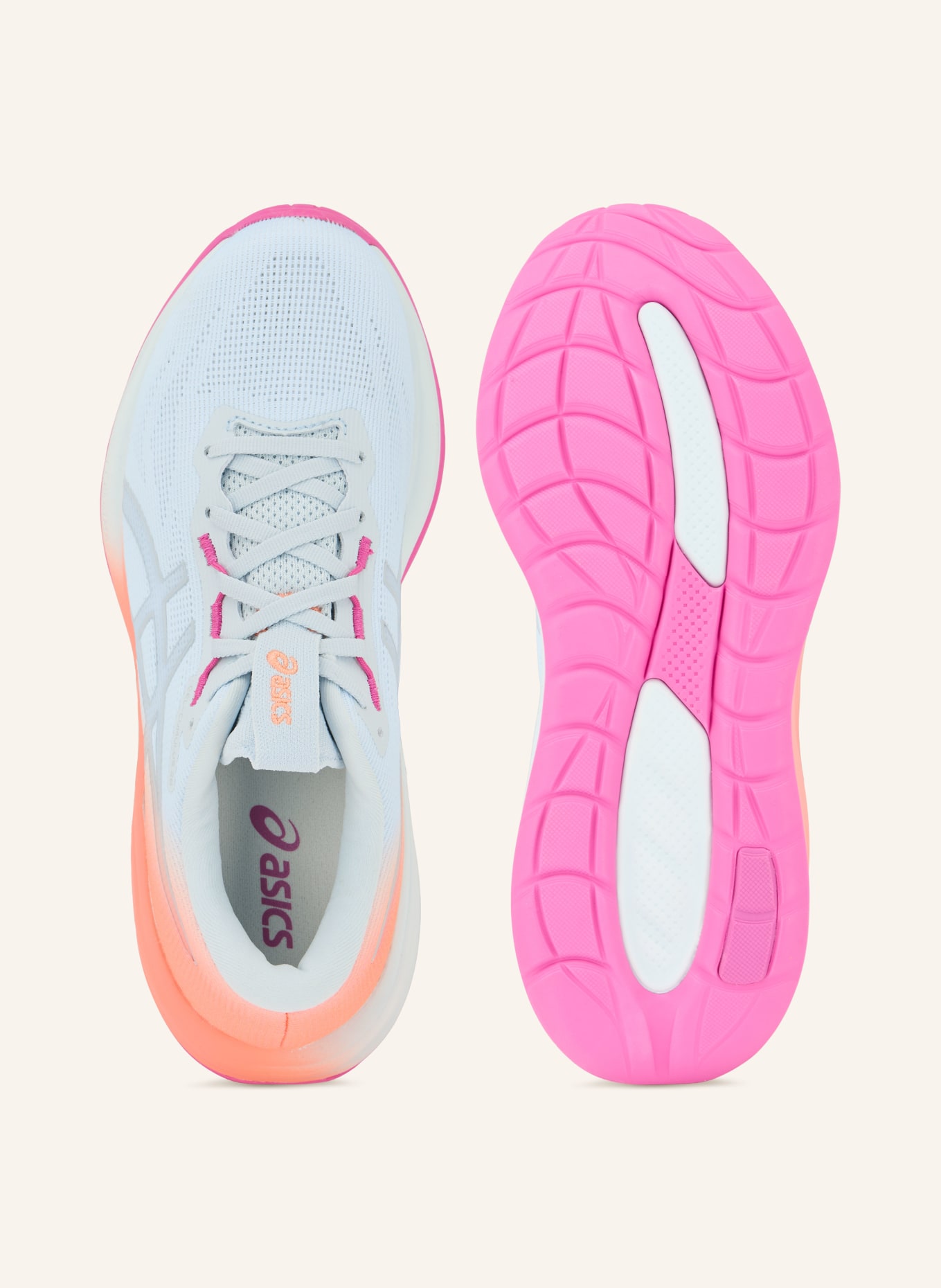 ASICS Hardloopschoenen GEL-CUMULUS 28: LICHTBLAUW / ROZE / NEONORANJE