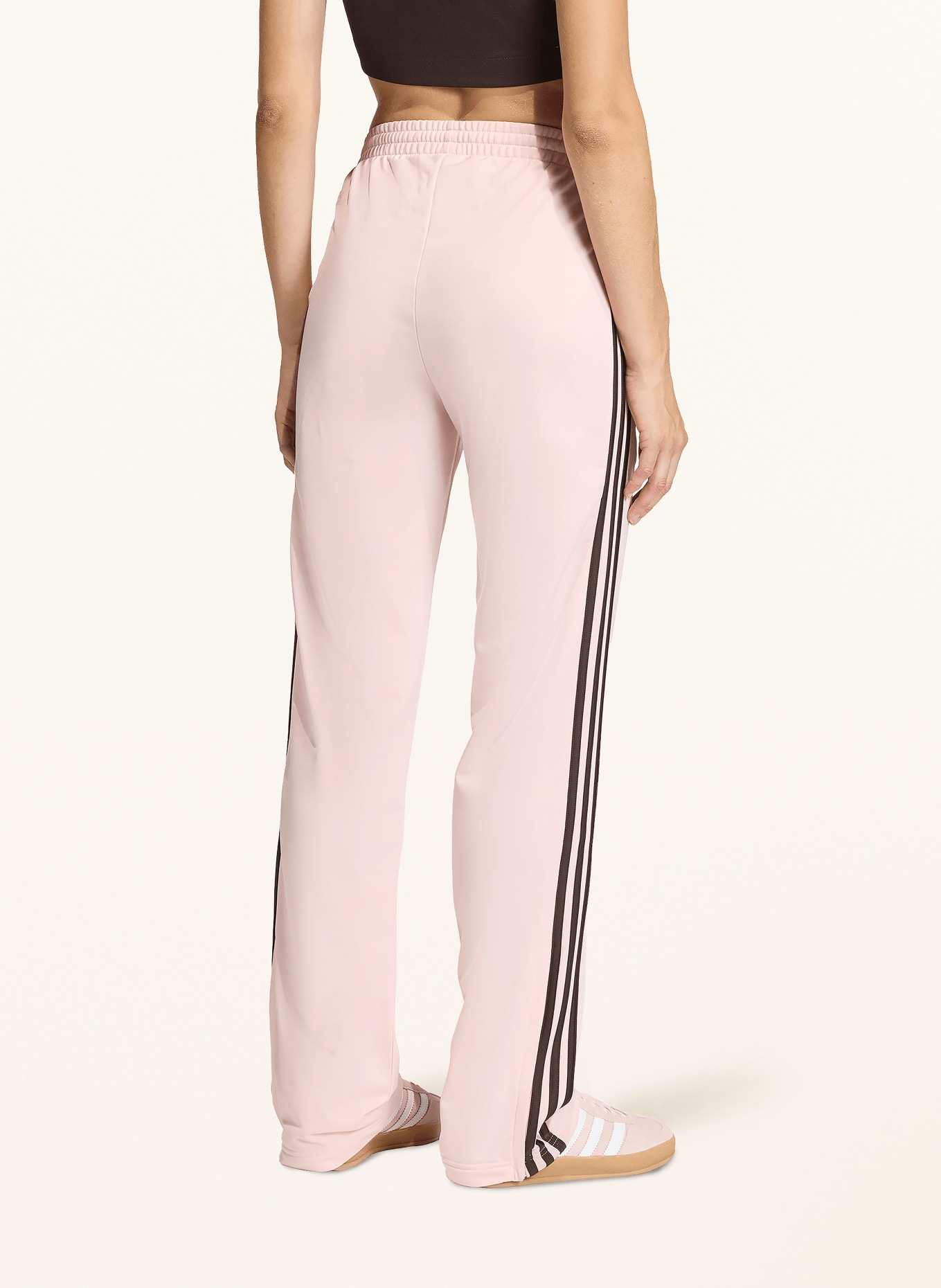 adidas Originals Tepláky FIREBIRD CLASSIC s pruhy: SVĚTLE RŮŽOVÁ / ČERNÁ