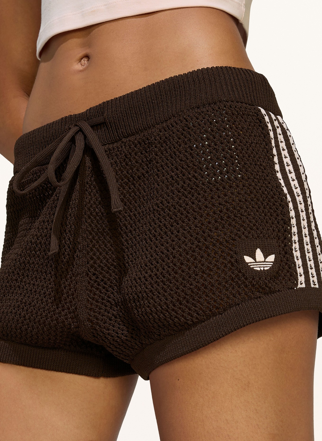 adidas Originals Gehaakte korte broek KNITTED CROCHET: MARRON FONCÉ