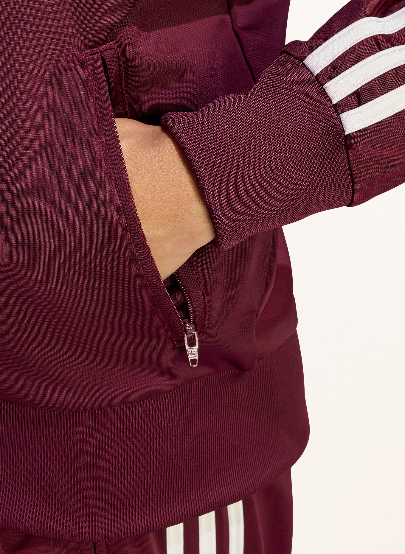 adidas Originals Kurtka ADICOLOR FIREBIRD LOOSE: CIEMNOCZERWONY / BIAŁY