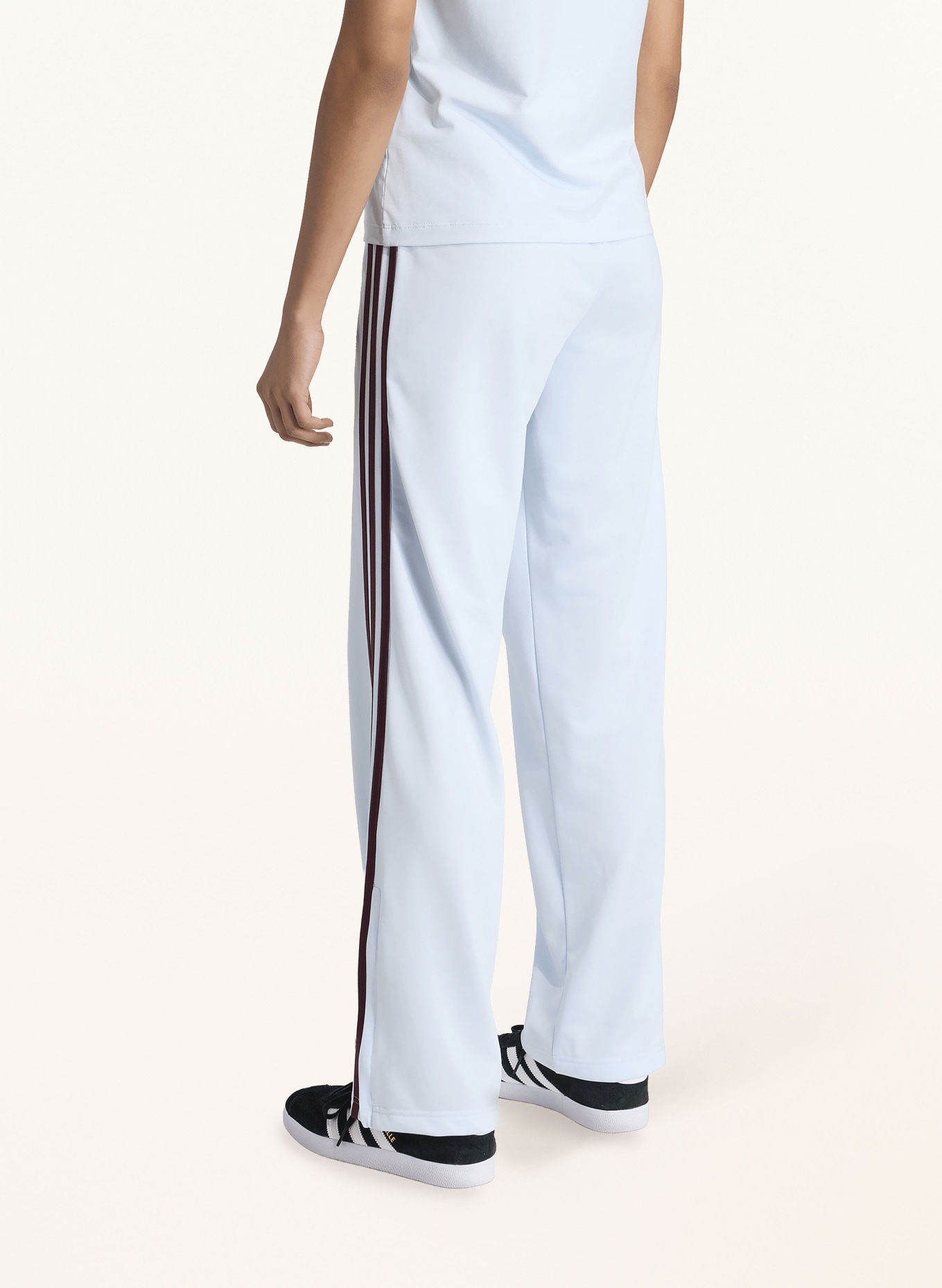 adidas Originals FIREBIRD CLASSIC Track Pants: LIGHT BLUE / DARK RED