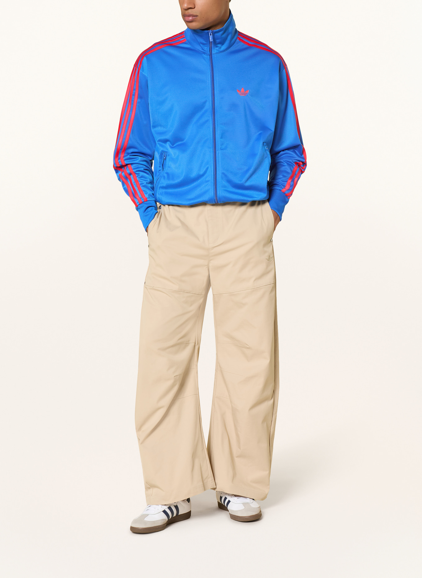 adidas Originals Veste sweat FIREBIRD avec bandes galonnées: BLEU FLUO / ROUGE FLUO
