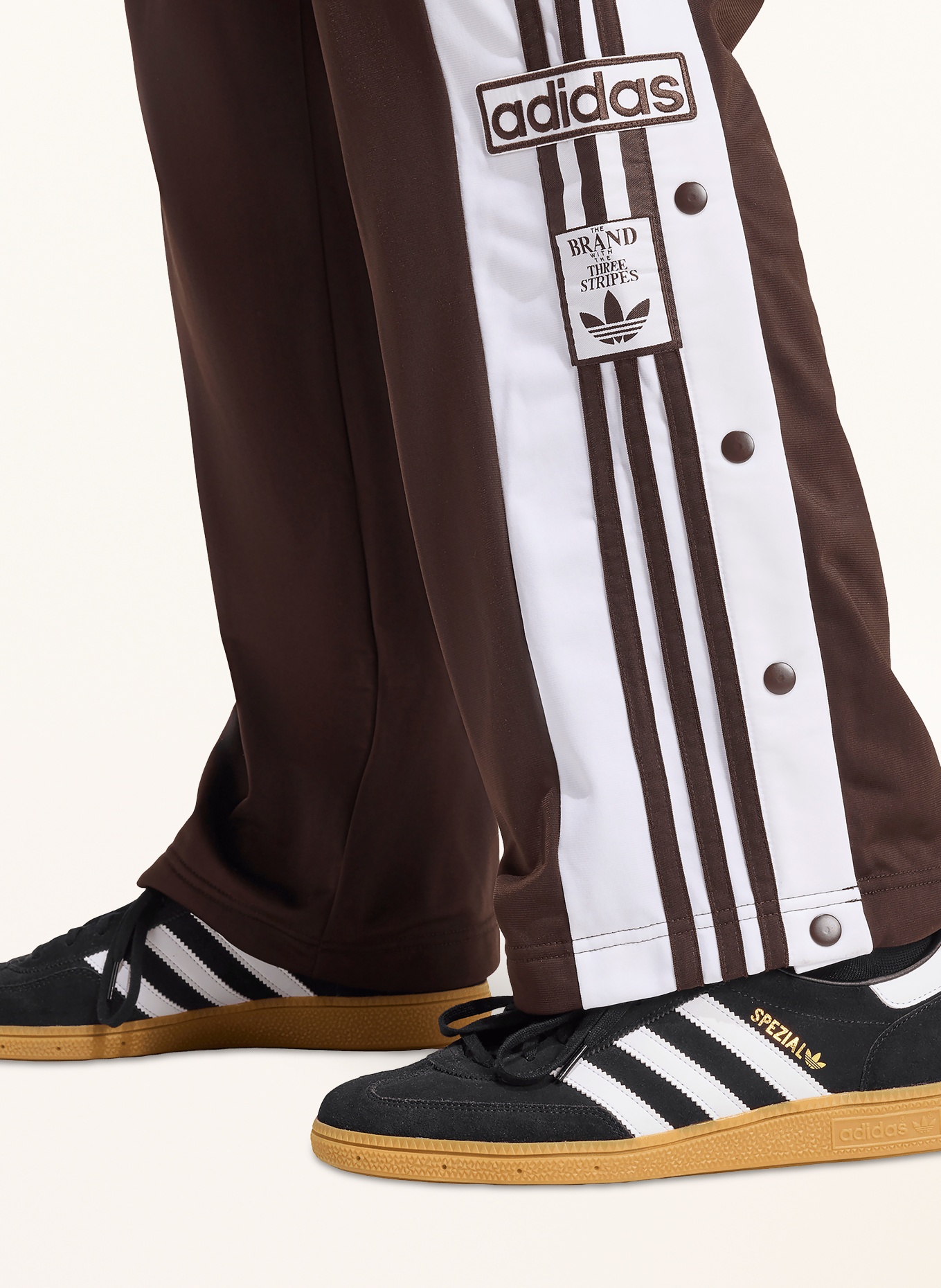 adidas Originals ADIBREAK CLASSIC Track Pants: DARK BROWN / WHITE