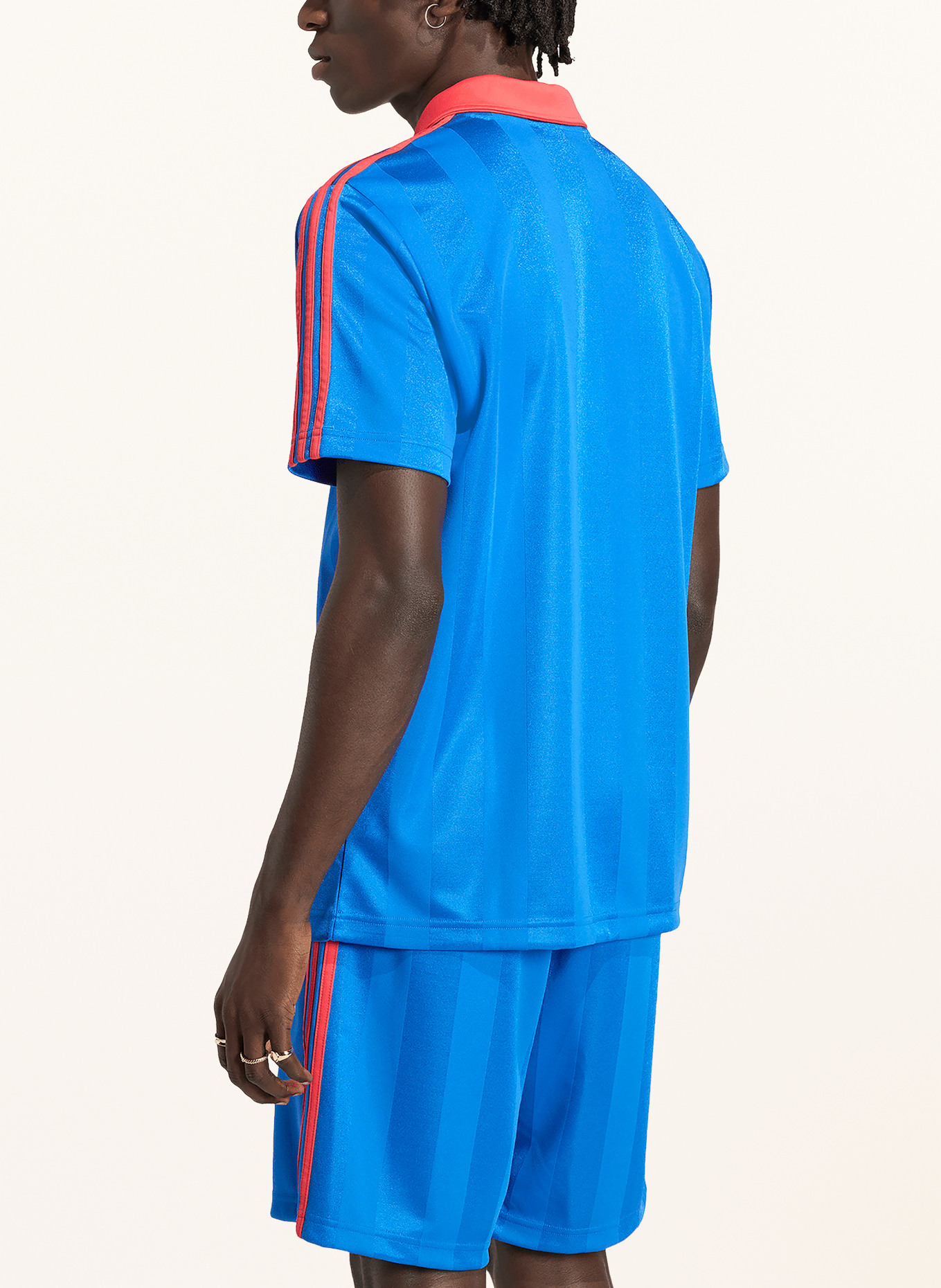 adidas Originals Tričko ARCHIVE COLLAR: MODRÁ / ČERVENÁ