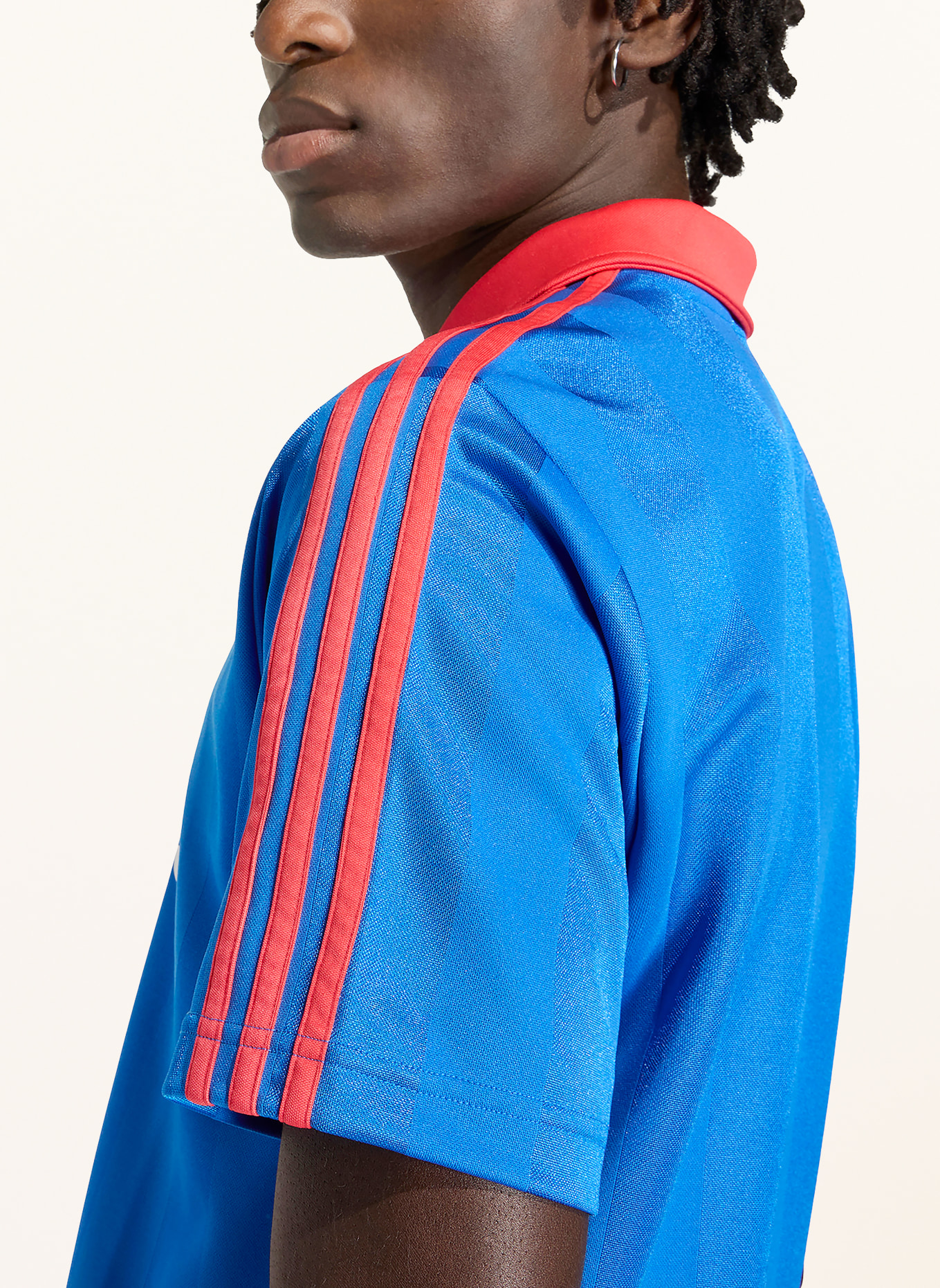 adidas Originals Tričko ARCHIVE COLLAR: MODRÁ / ČERVENÁ