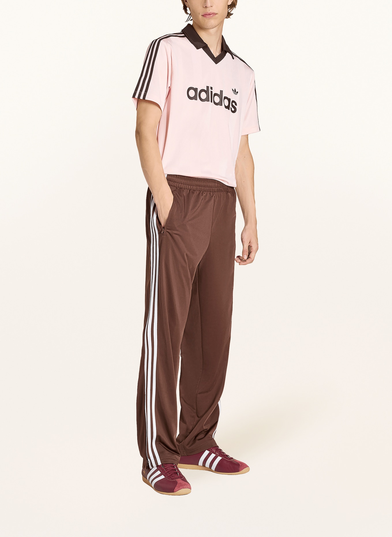 adidas Originals Trikot ARCHIVE COLLAR ENGINEERED TRIKOT: HELLROSA / DUNKELBRAUN