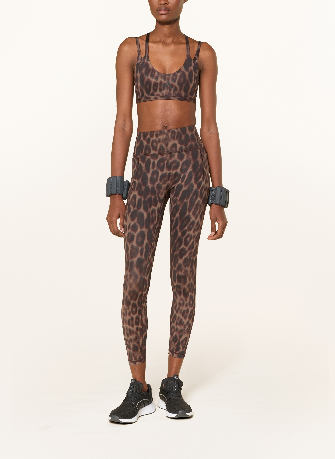 adidas Sport-BH OPTIME WORKOUT mit Cut-out: SCHWARZ / BRAUN