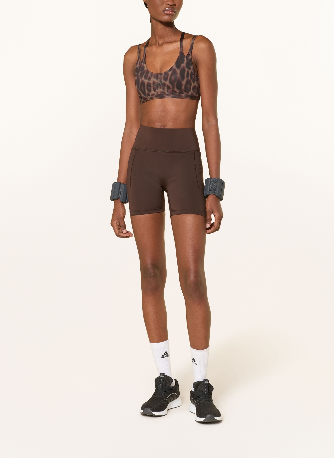 adidas Tights OPTIMÉ PRIMELIFT SHORT: DUNKELBRAUN