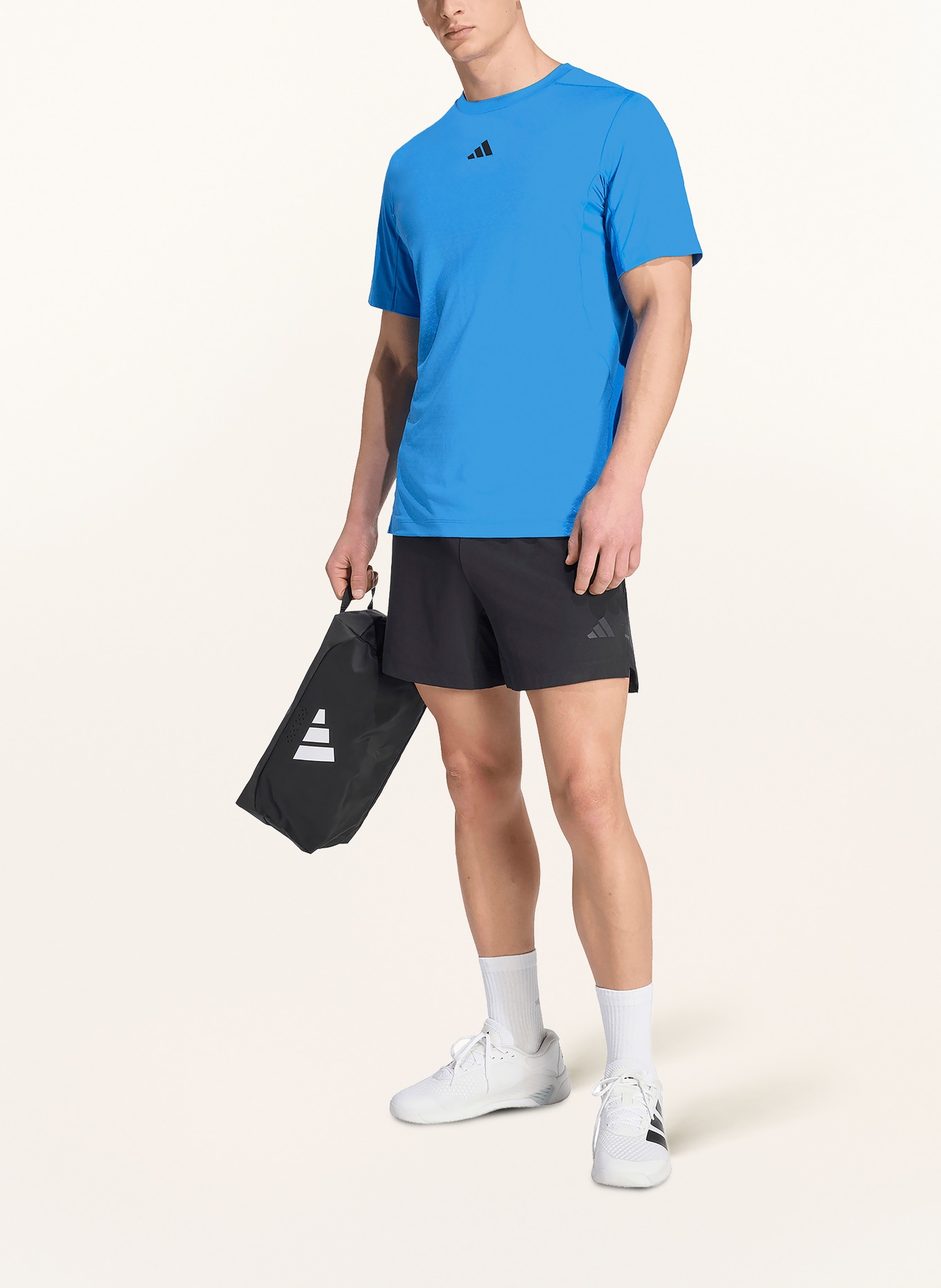 adidas T-Shirt D4T PRIMELIFT 3 STRIPES: BLAU / SCHWARZ