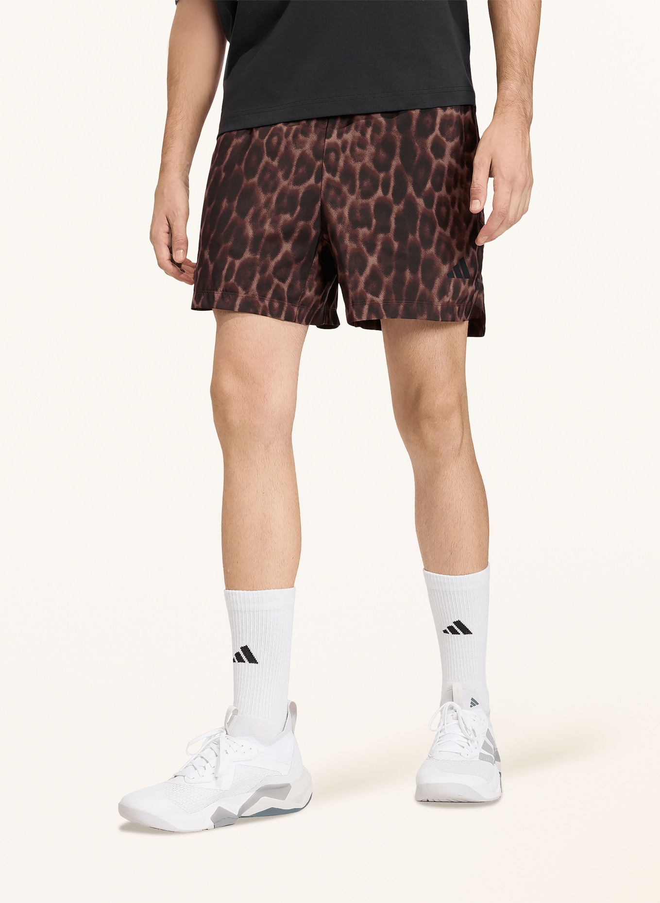 adidas Spodenki treningowe D4T POWER: CIEMNOBRĄZOWY / CZARNY