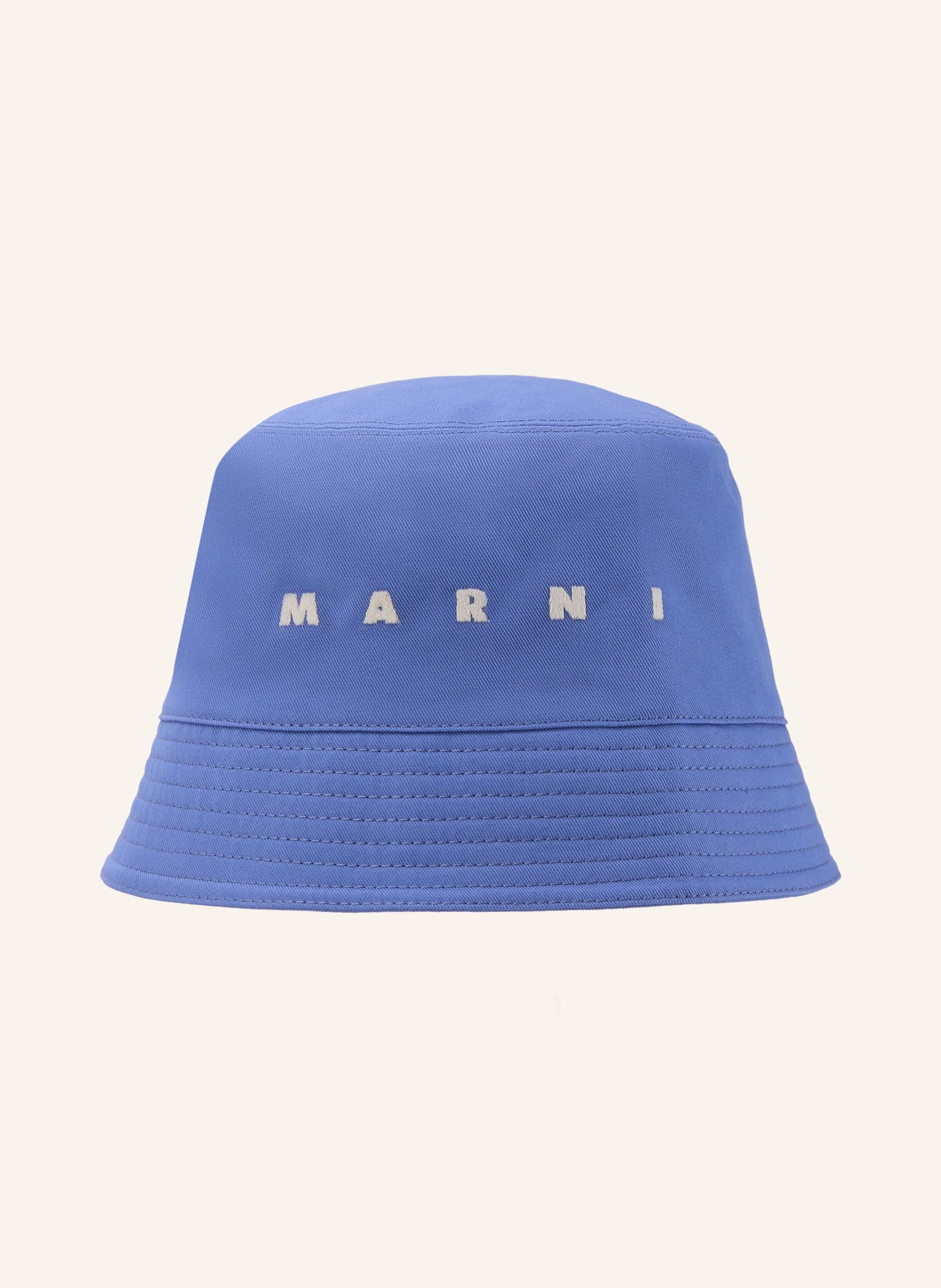 MARNI Buckethoed: BLAUW / WIT