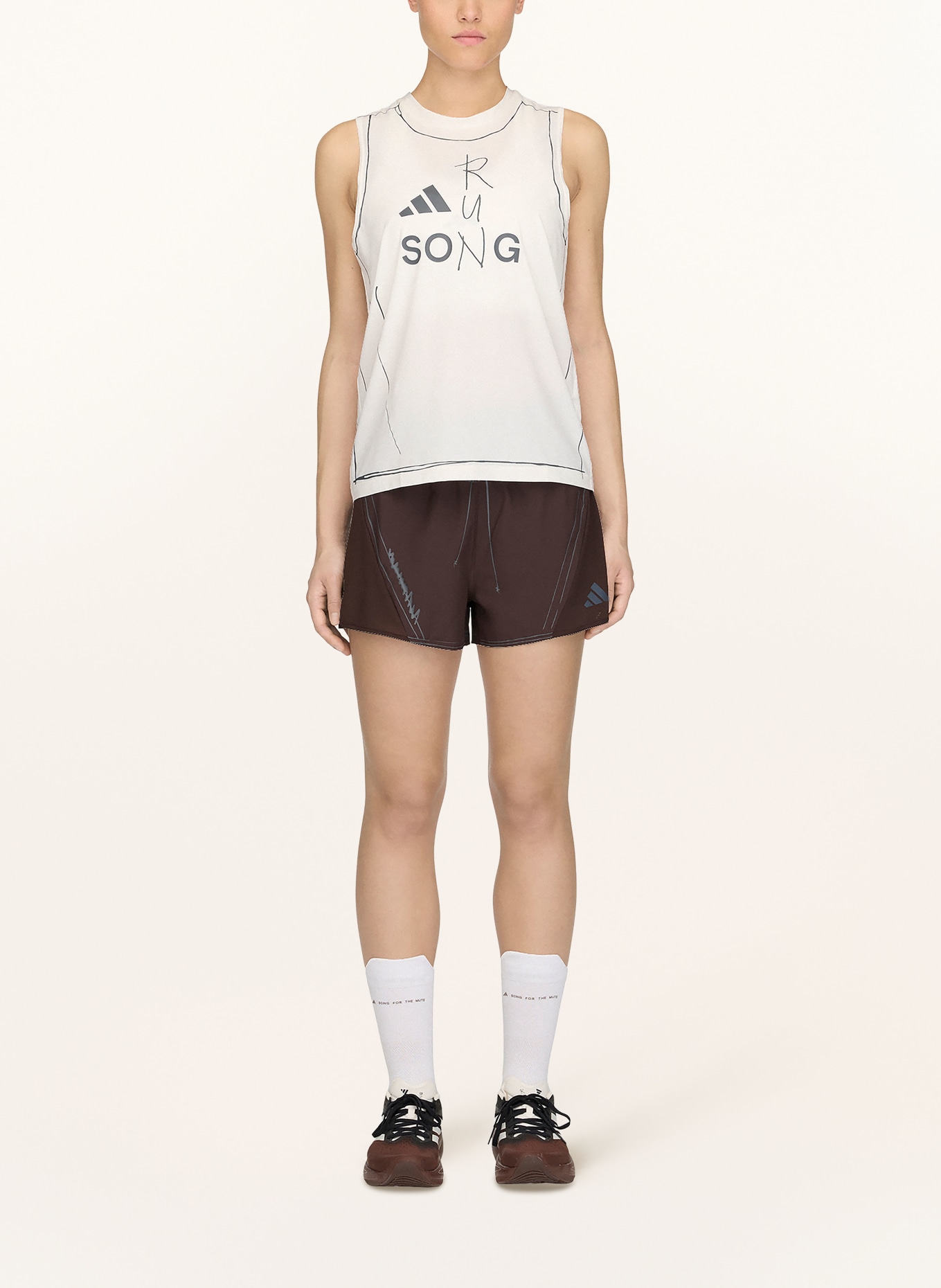 adidas 2-in-1-Laufshorts ADI365 SONG FOR THE MUTE: DUNKELBRAUN / DUNKELGRAU